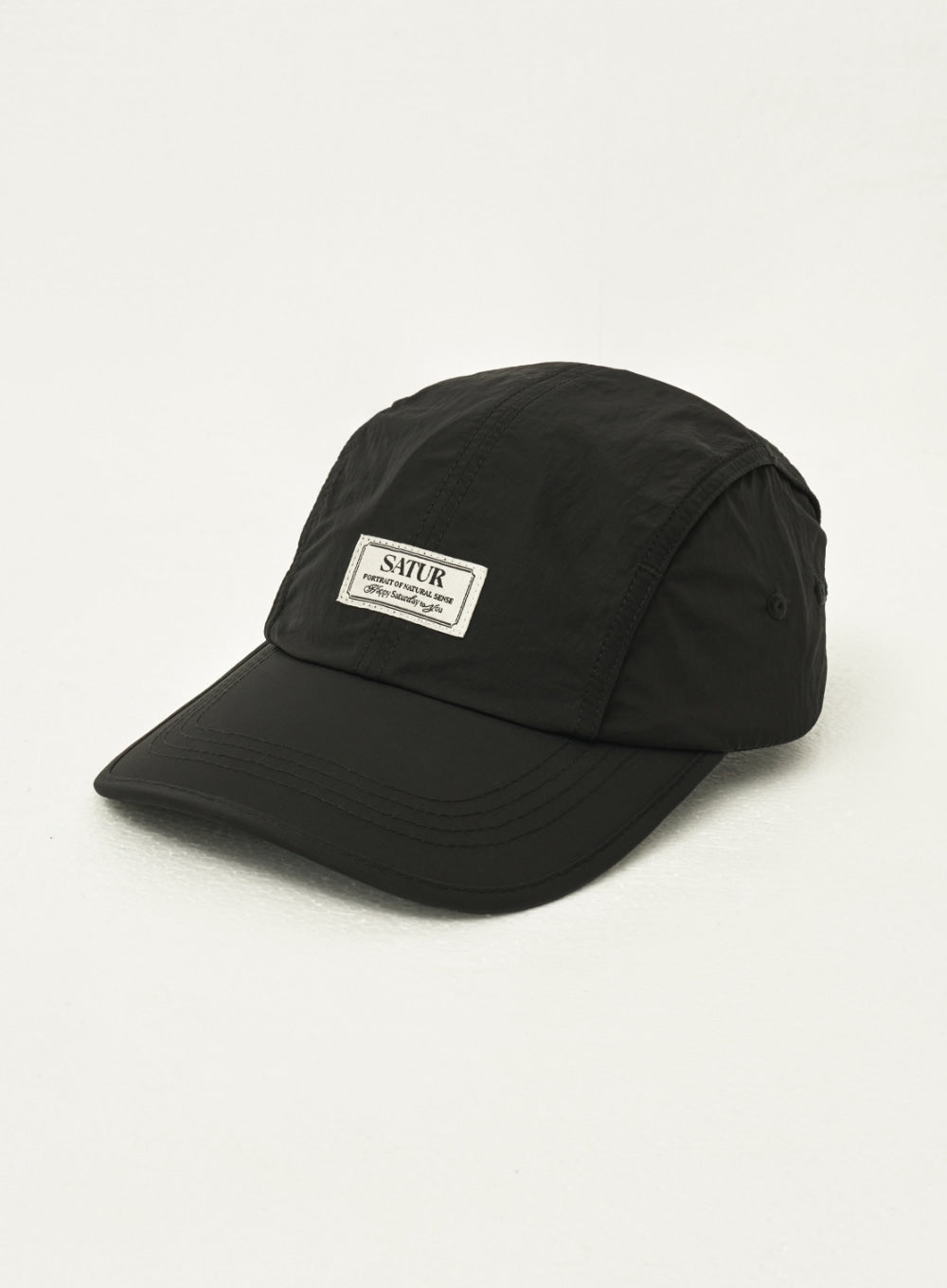 [satur] String 4 Panel Nylon Camp Cap - Black
