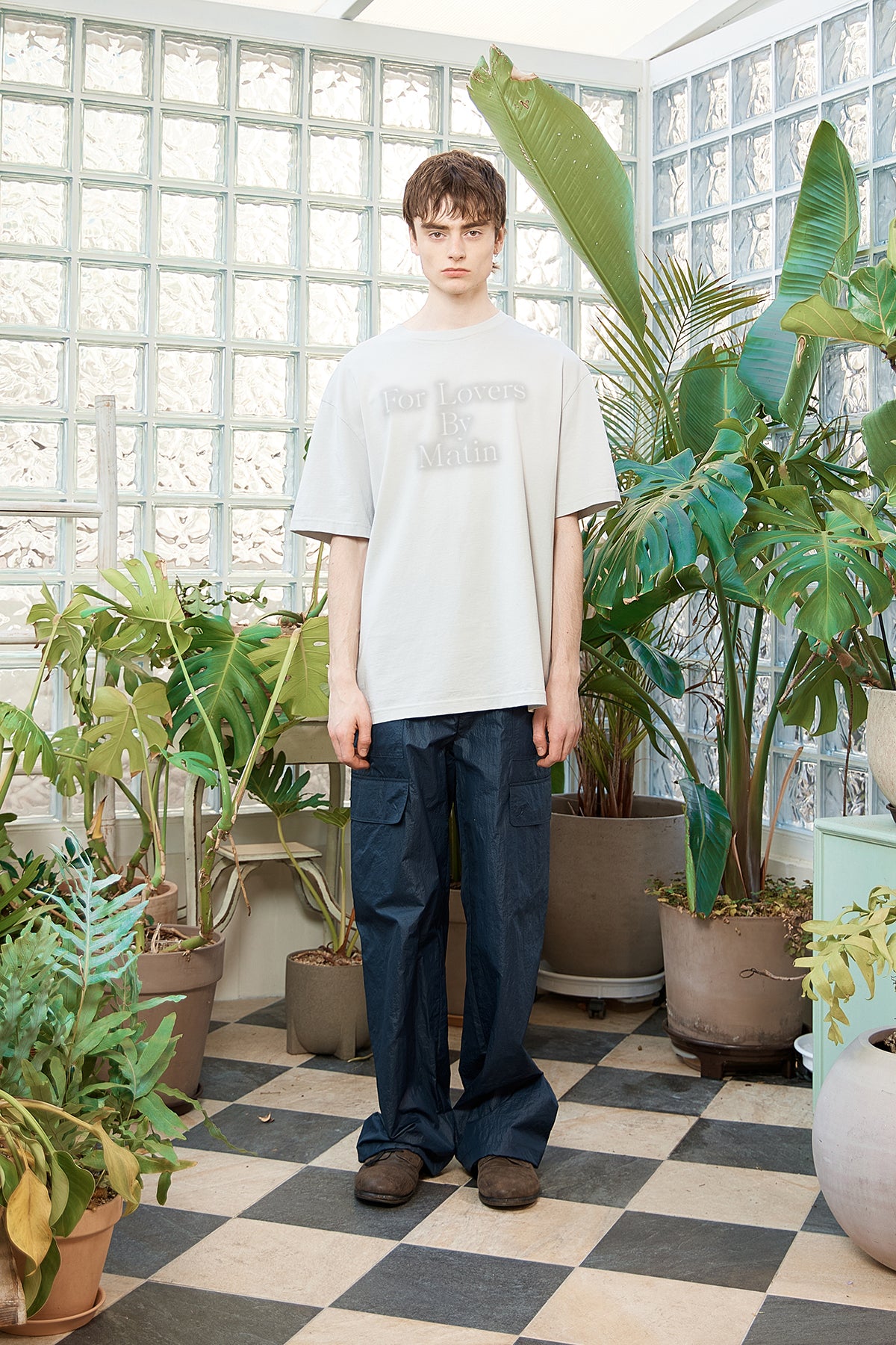 [matinkim] FOR LOVERS LOGO POINT TOP IN LIGHT GREY