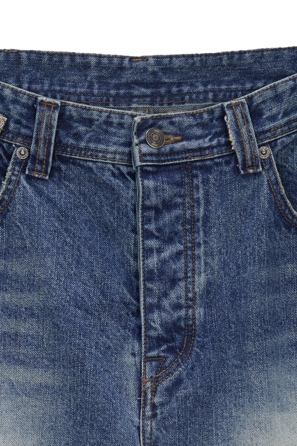 [matinkim] REVERSE WASHED DENIM PANTS FOR MEN IN BLUE