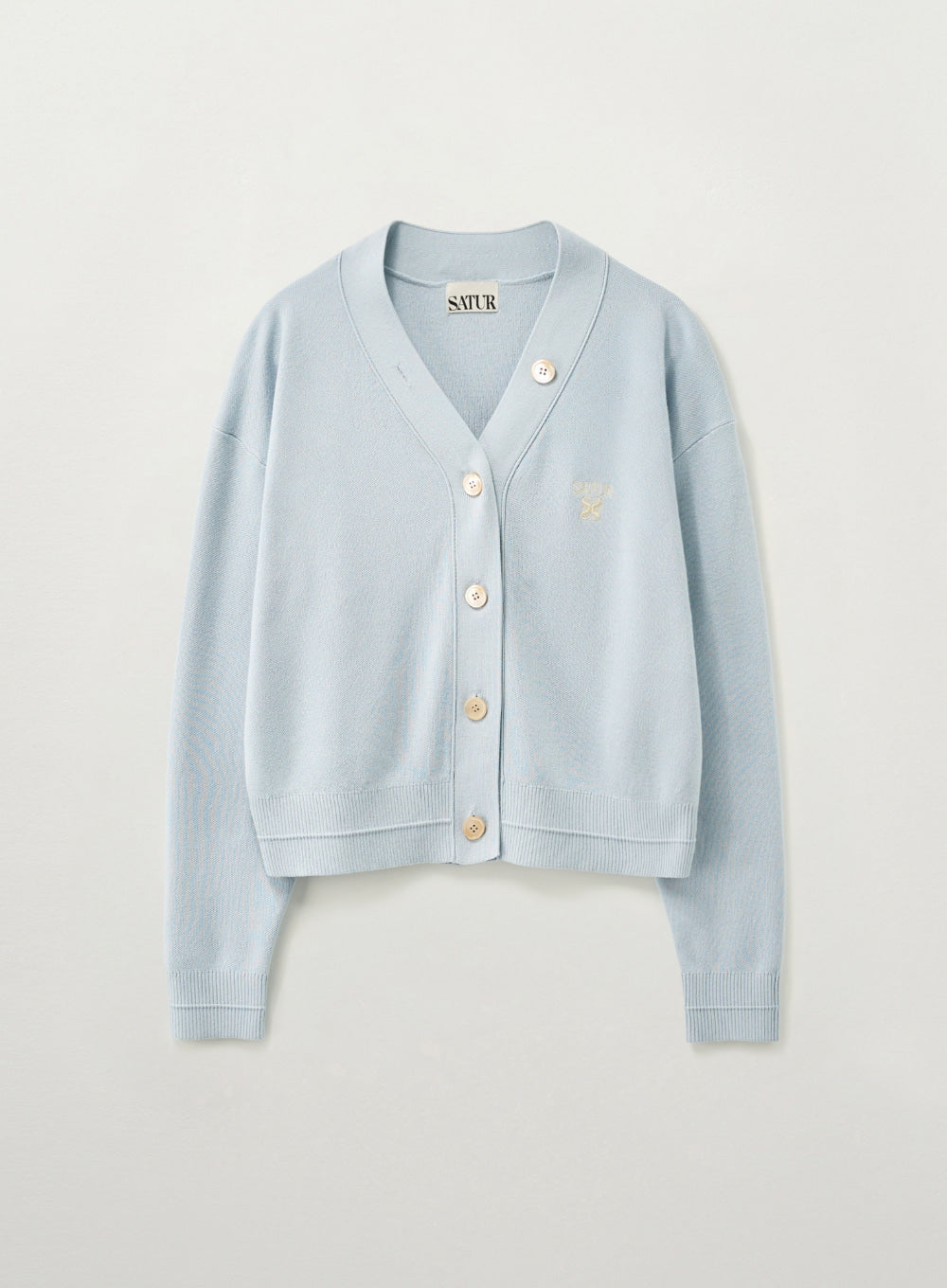 [satur] (W) Essential Faro Crop Cardigan - Sky Blue