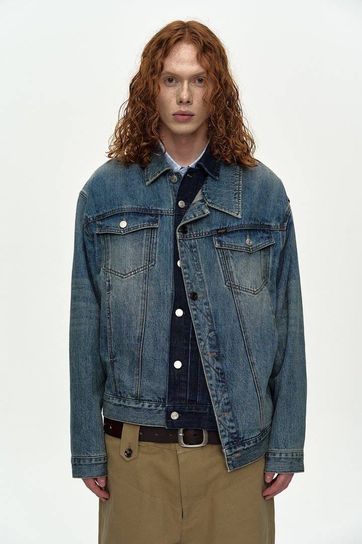 Andersson Bell Unisex Asymmetric Layered Denim Jacket