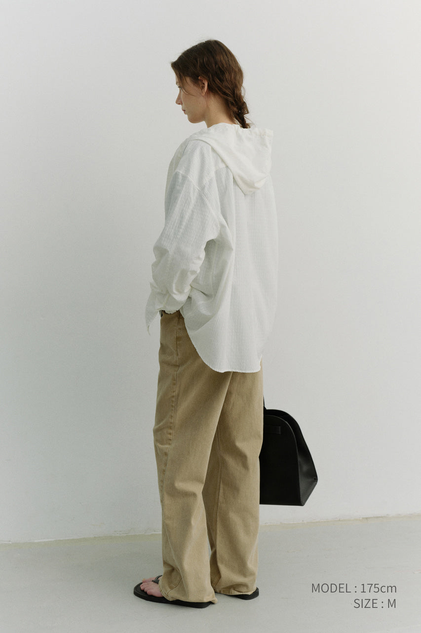 Dunst Unisex Classic Hooded Shirt White Check