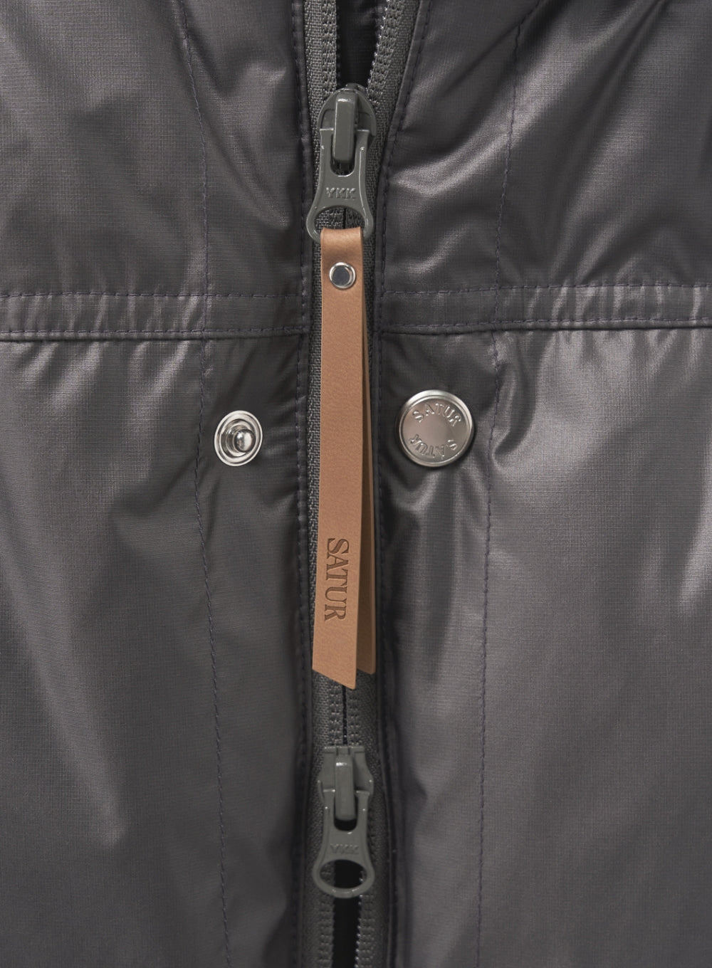 [satur] Hooded Puffer Duck Down Padding - Charcoal