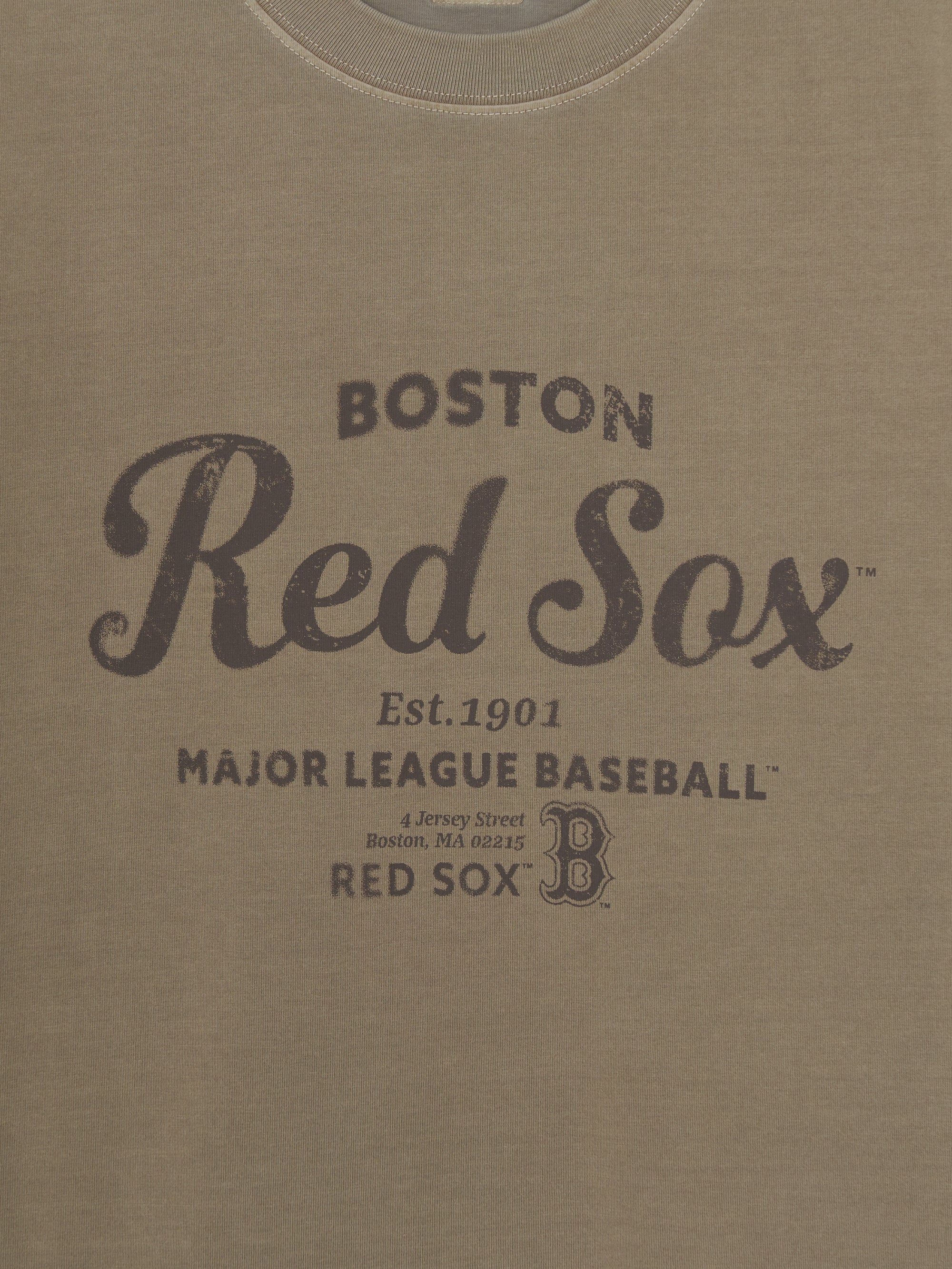 MLB Korea Vintage Washing Letter Graphic T-shirt