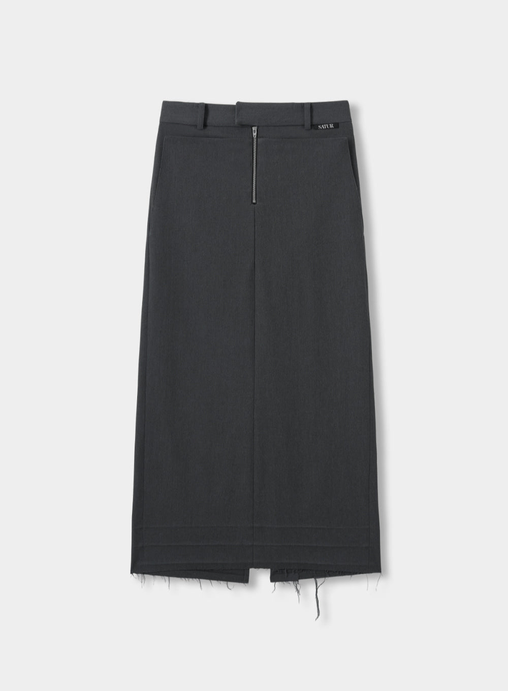 [satur] Slope Lowrise Pocket Maxi Skirt - Charcoal Gray