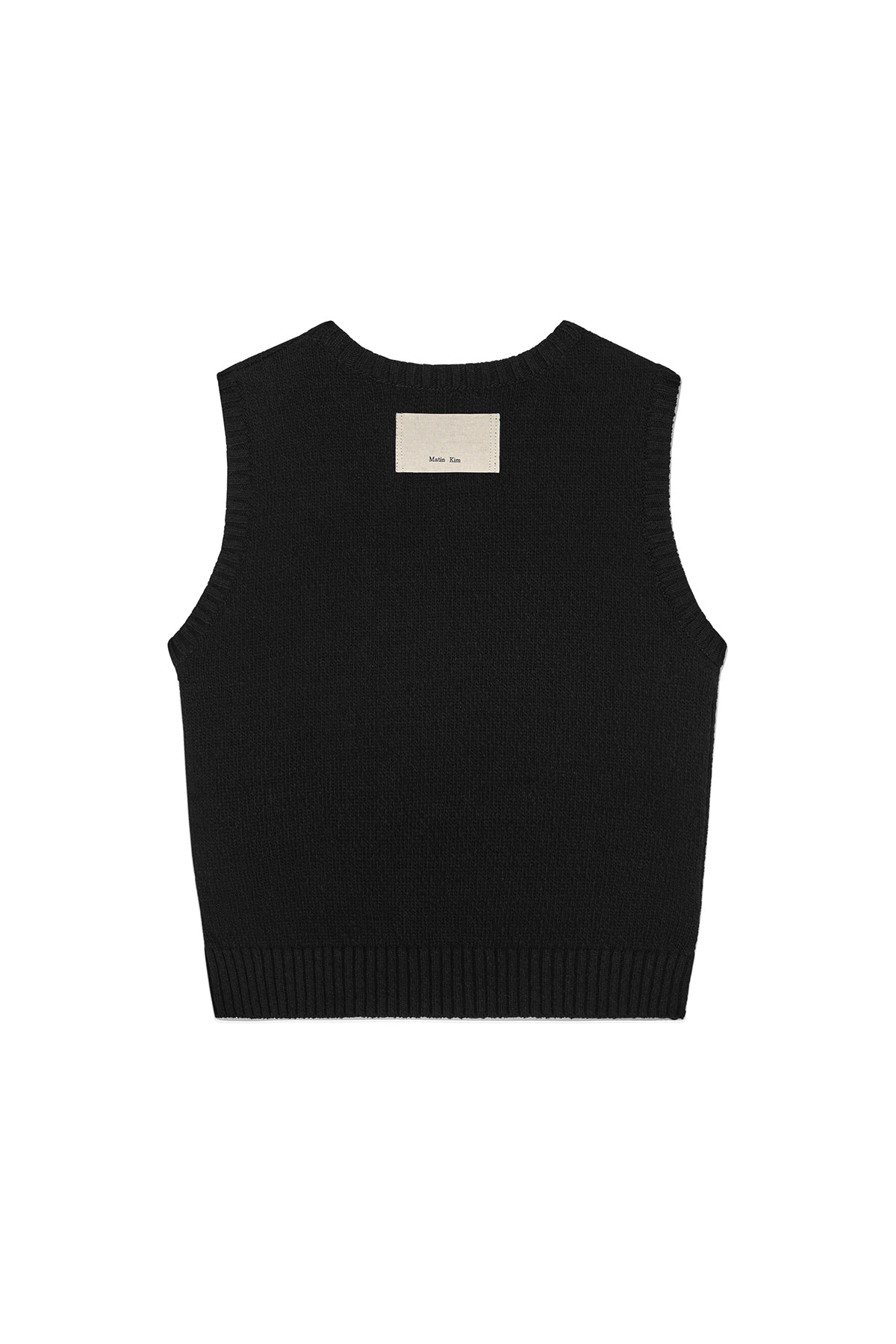 [matinkim] BIG LOGO PRINTING KNIT VEST IN BLACK