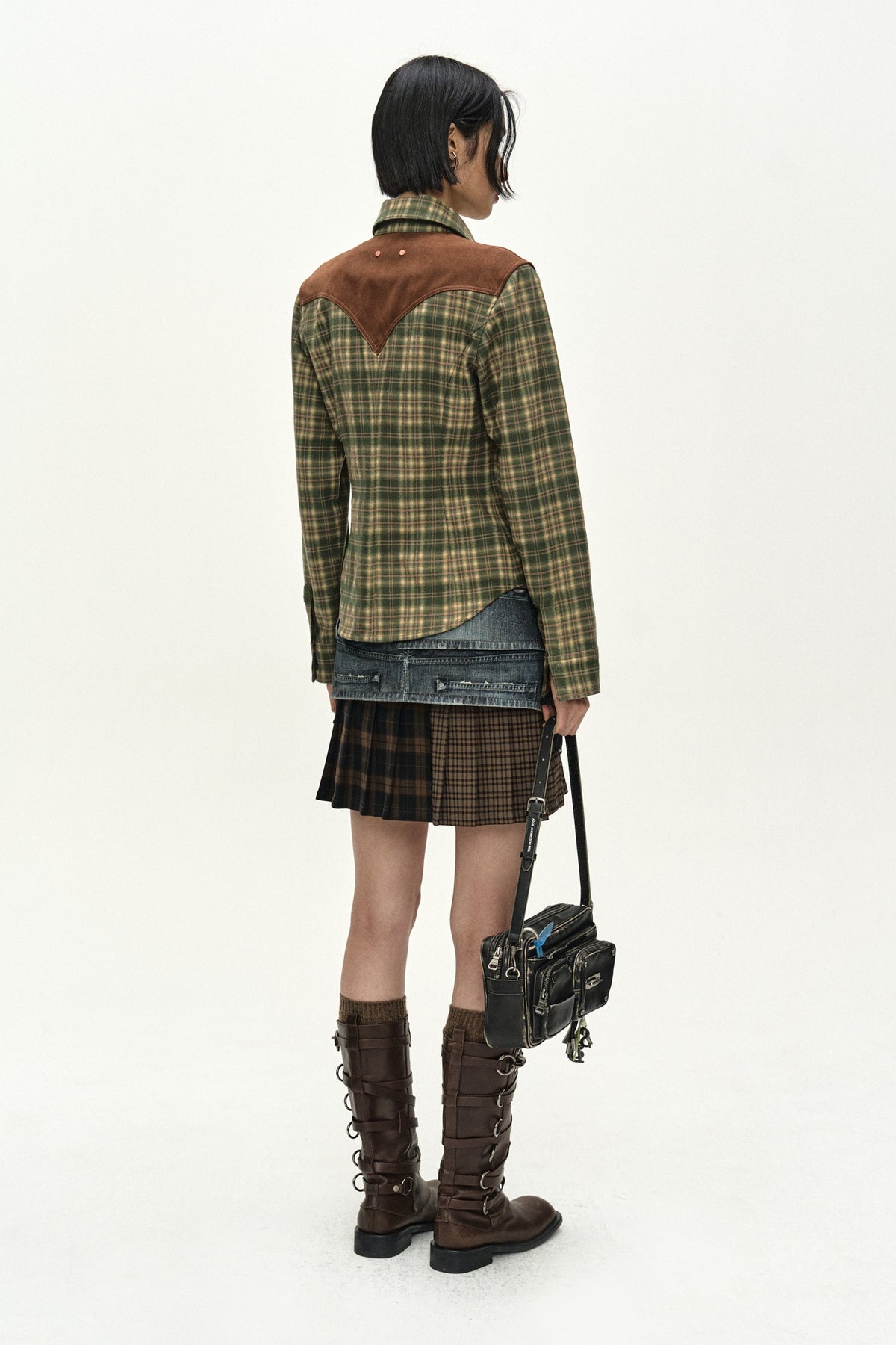 Andersson Bell Checkered Western Patched Shirt