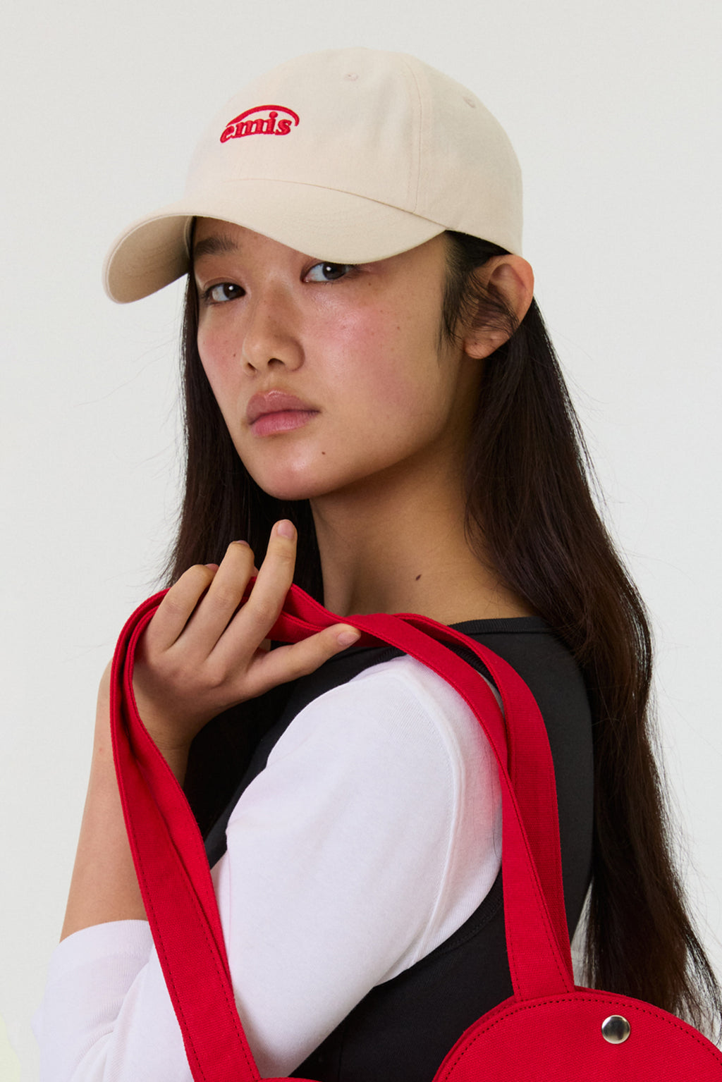 Emis Small Logo Ball Cap-Cream