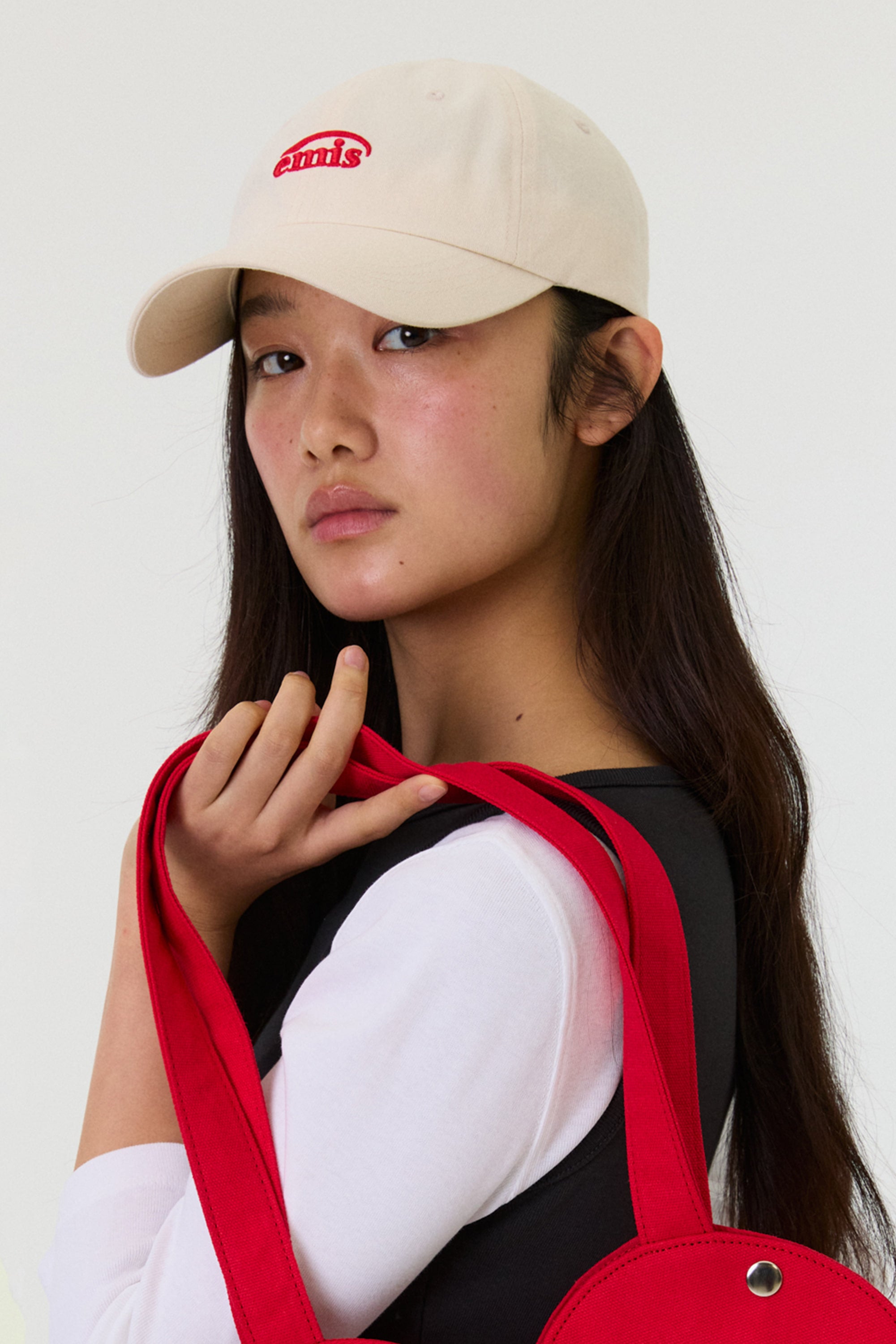 Emis Small Logo Ball Cap-Cream