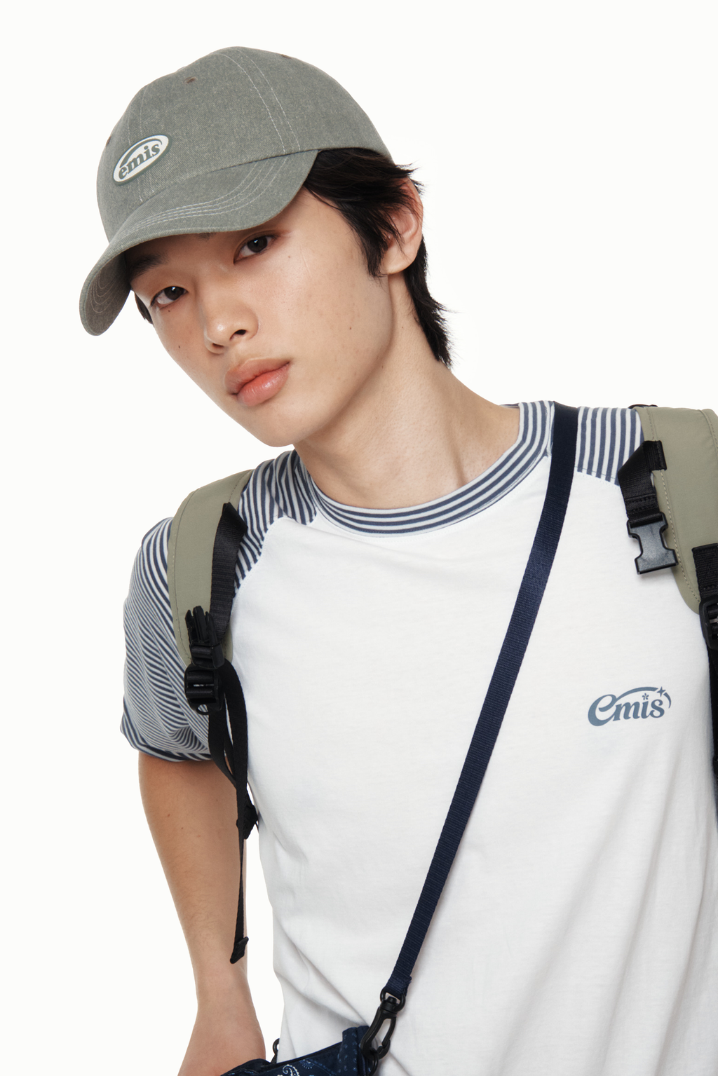 Emis Mini Rubber Patch Pigment Ball Cap-Olive