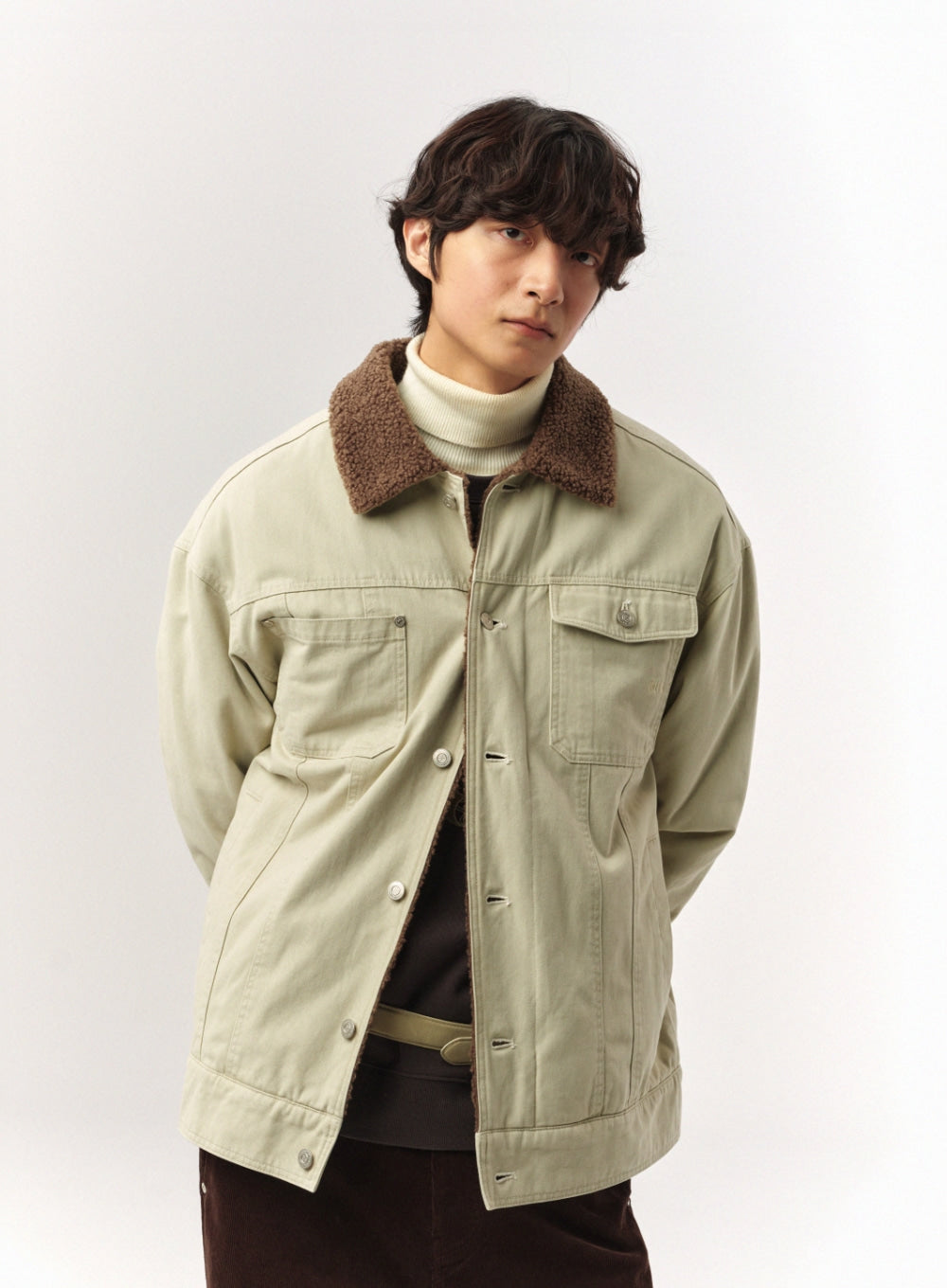 Satur Maron Trucker Jacket - Cream