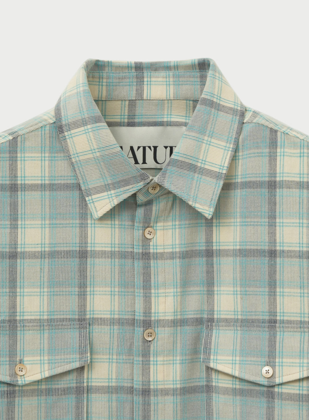 [satur] Corduroy Check Shirt - Blue