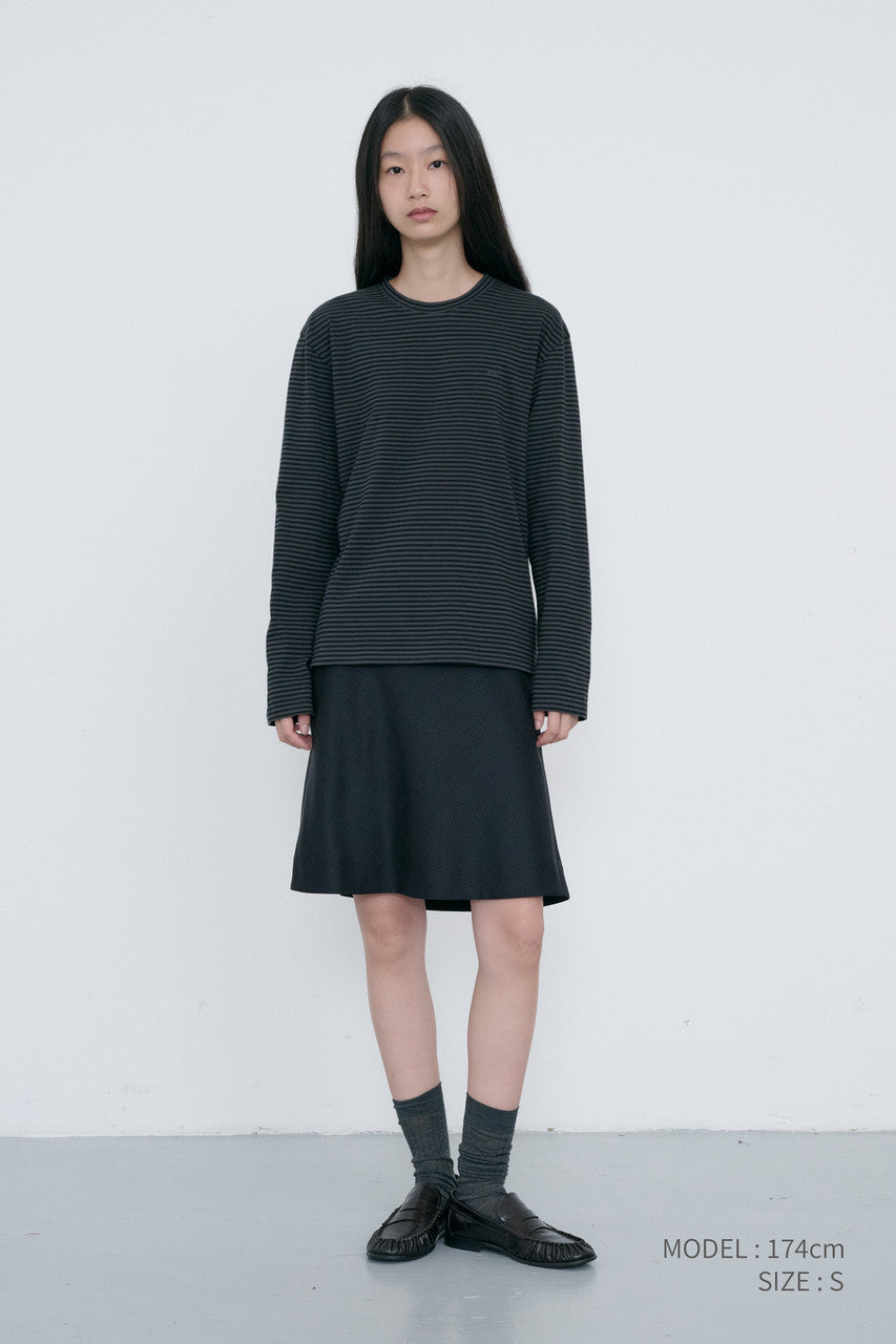 Dunst Unisex Muted Striped T-Shirt Charcoal