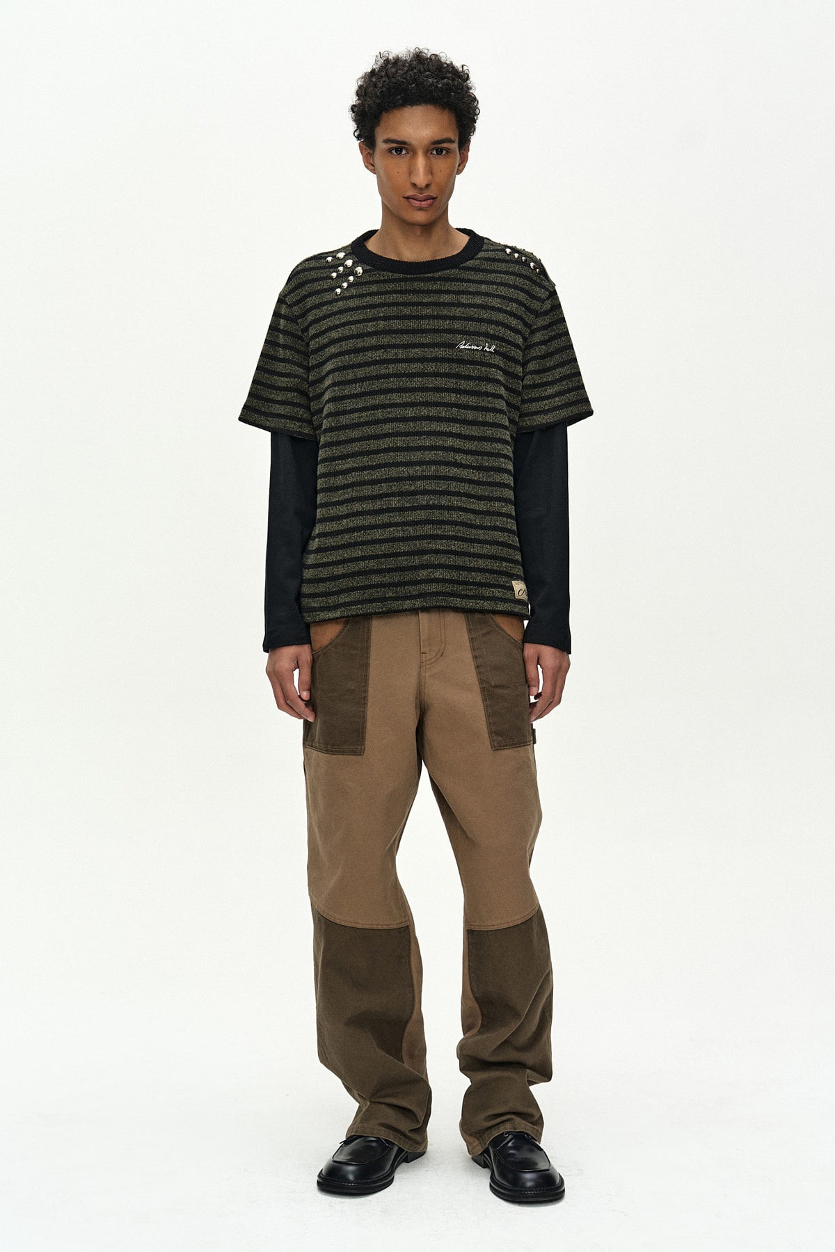 Andersson Bell Unisex Studded Stripe Layered Sweater