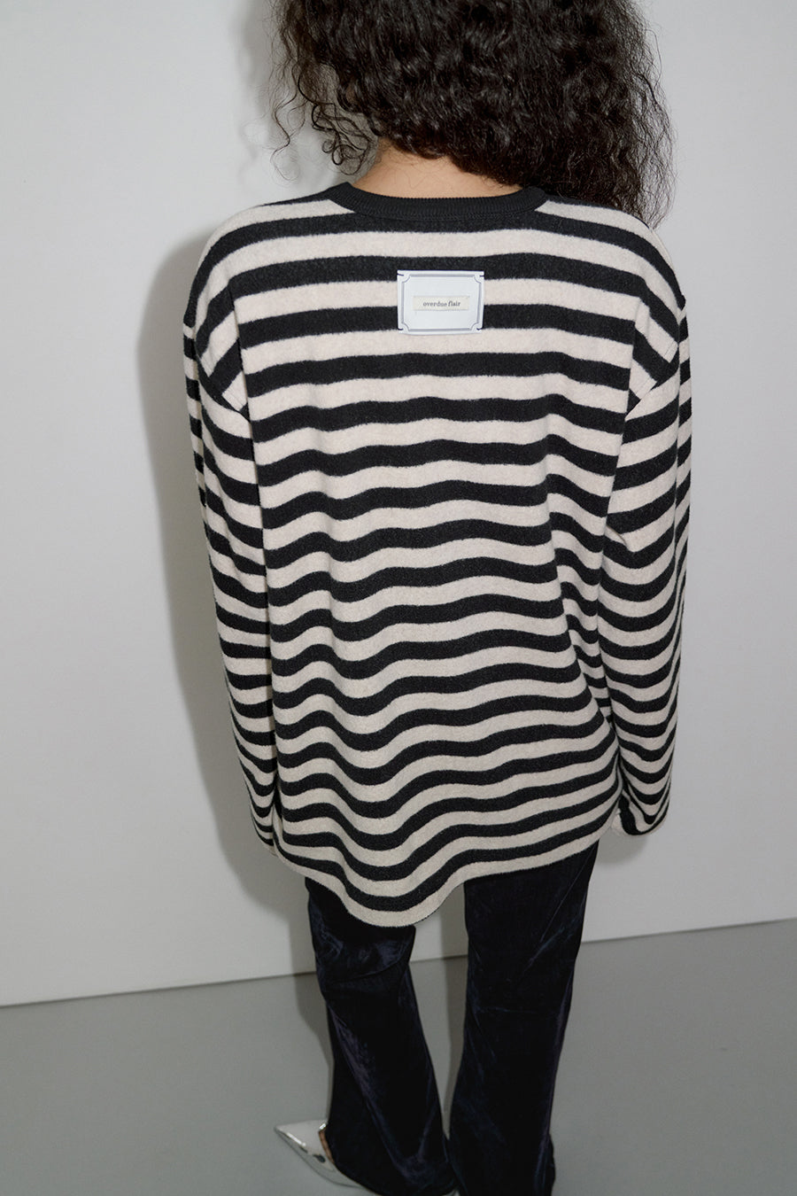 Overdueflair Stripe Fluffy T-Shirts