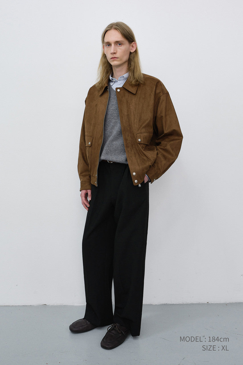 Dunst Unisex Suede Zip-Up Blouson Camel Suede