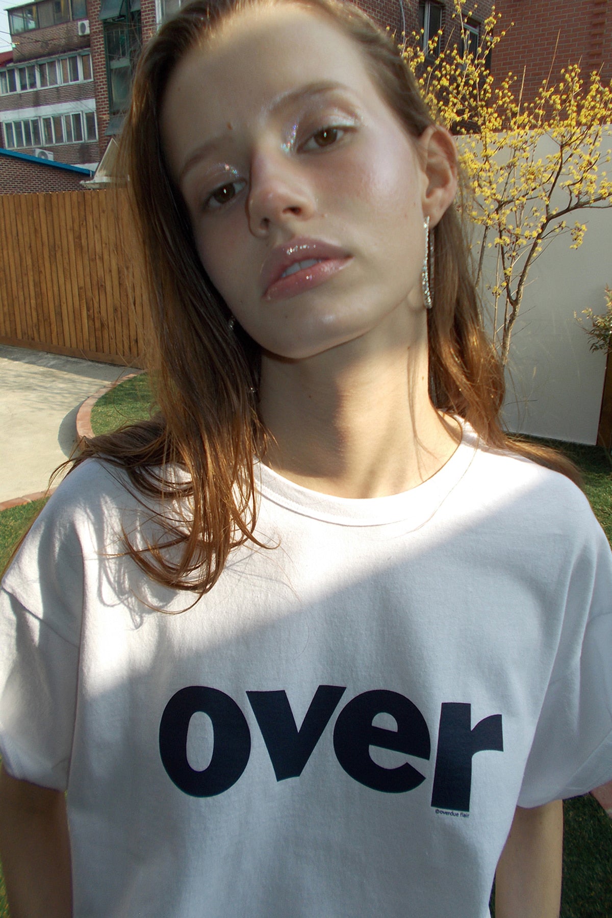 Overdueflair Over Lettering T-Shirt White