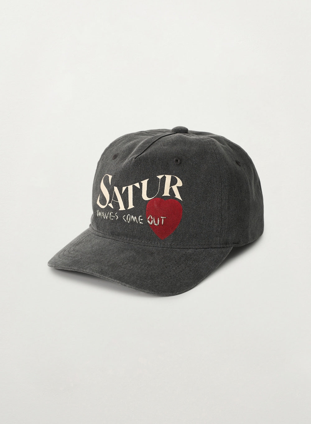 Satur 5 Panel Vintage Logo Cap - Charcoal