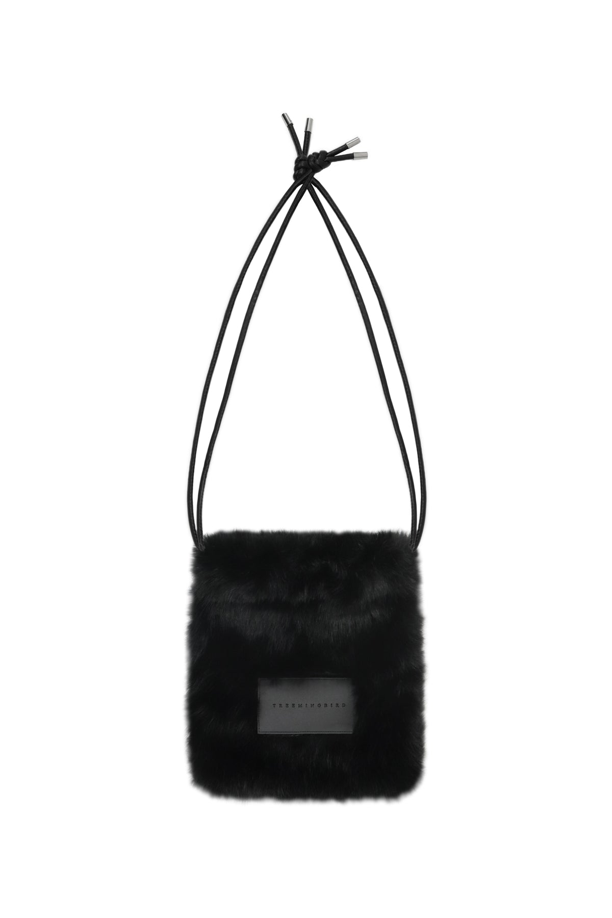Treemingbird Volume Fur String Mini Bag Black