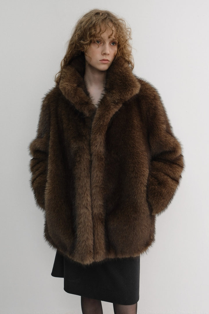 Dunst Half Fur Jacket Brown