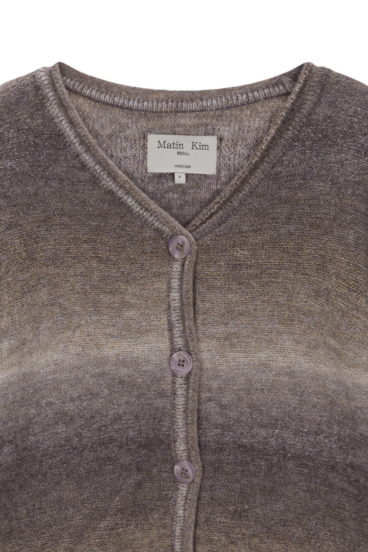 [matinkim] COZY GRADATION CARDIGAN IN BROWN