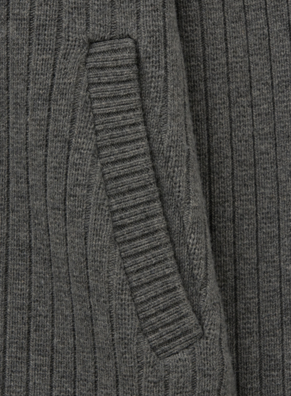 [satur] Faro Half Neck Knit Zip-up - Melange Gray