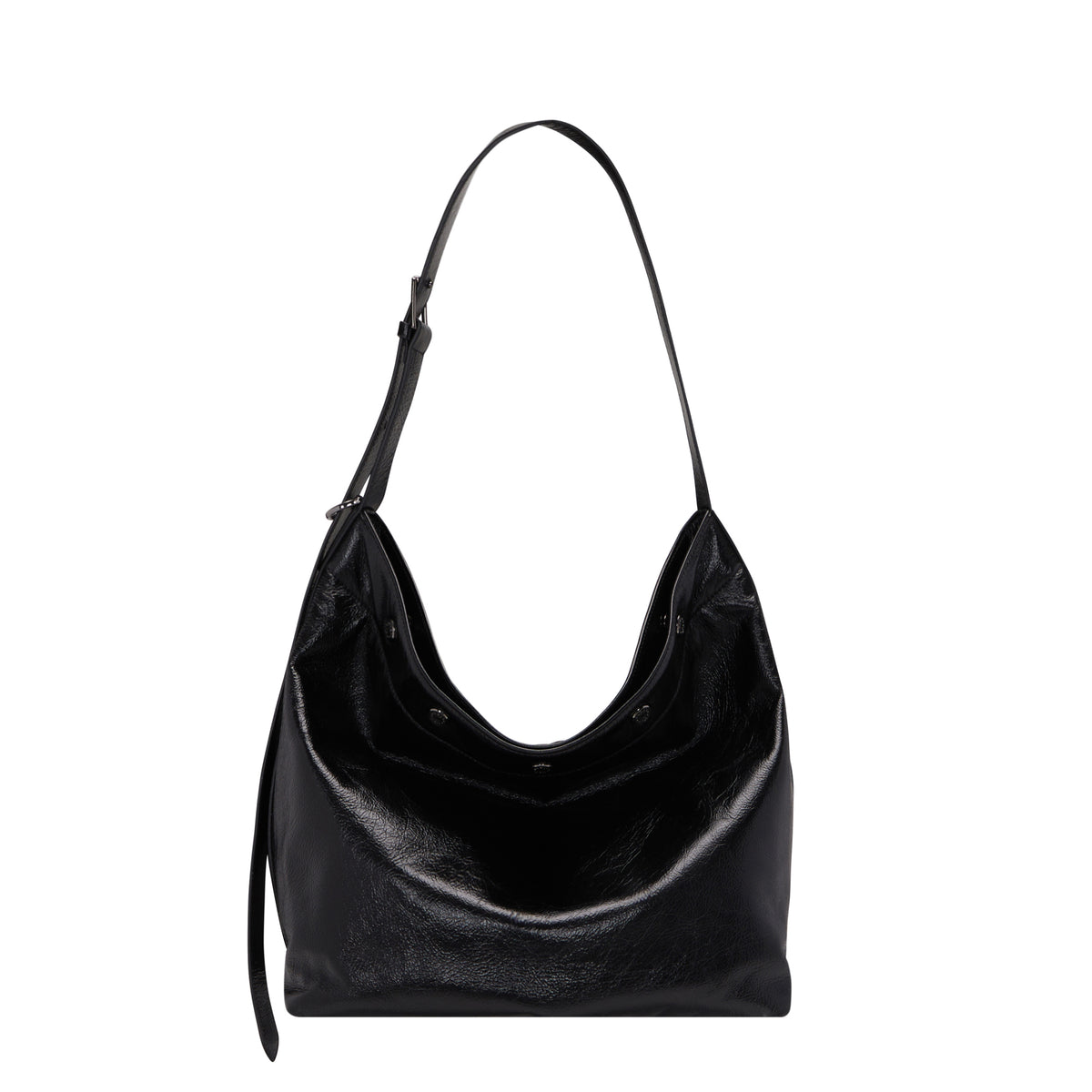 Vunque Perfec Button Up Soft Hobo L Black