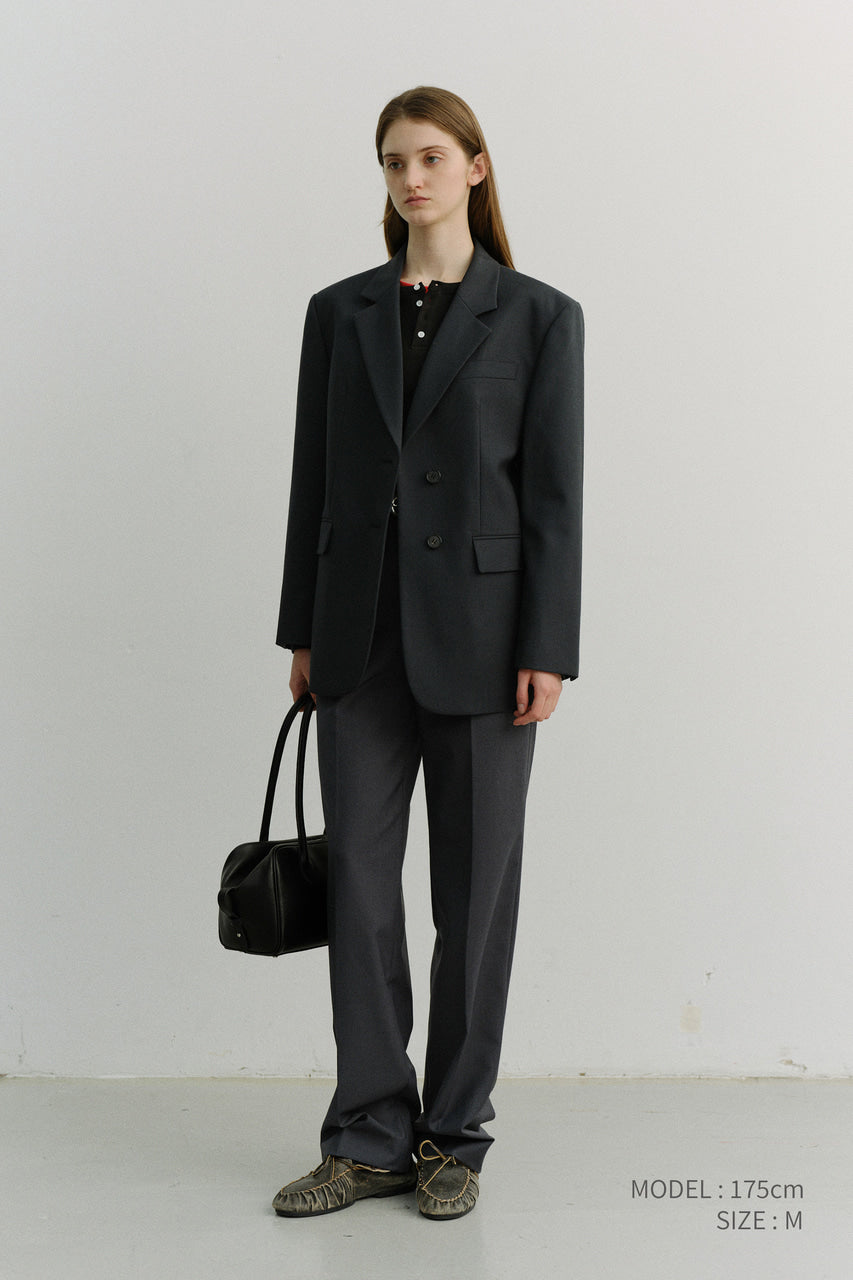 Dunst Essential 2 Button Wool Blazer Midnight Navy