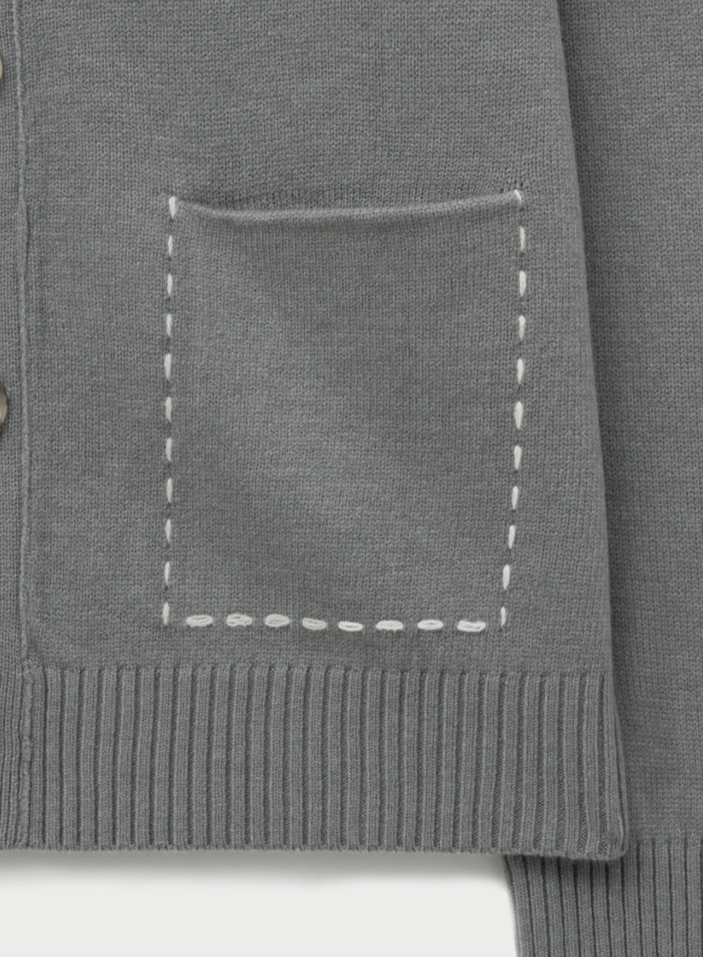 [satur] Outline Basic V-Neck Cardigan - Melange Gray