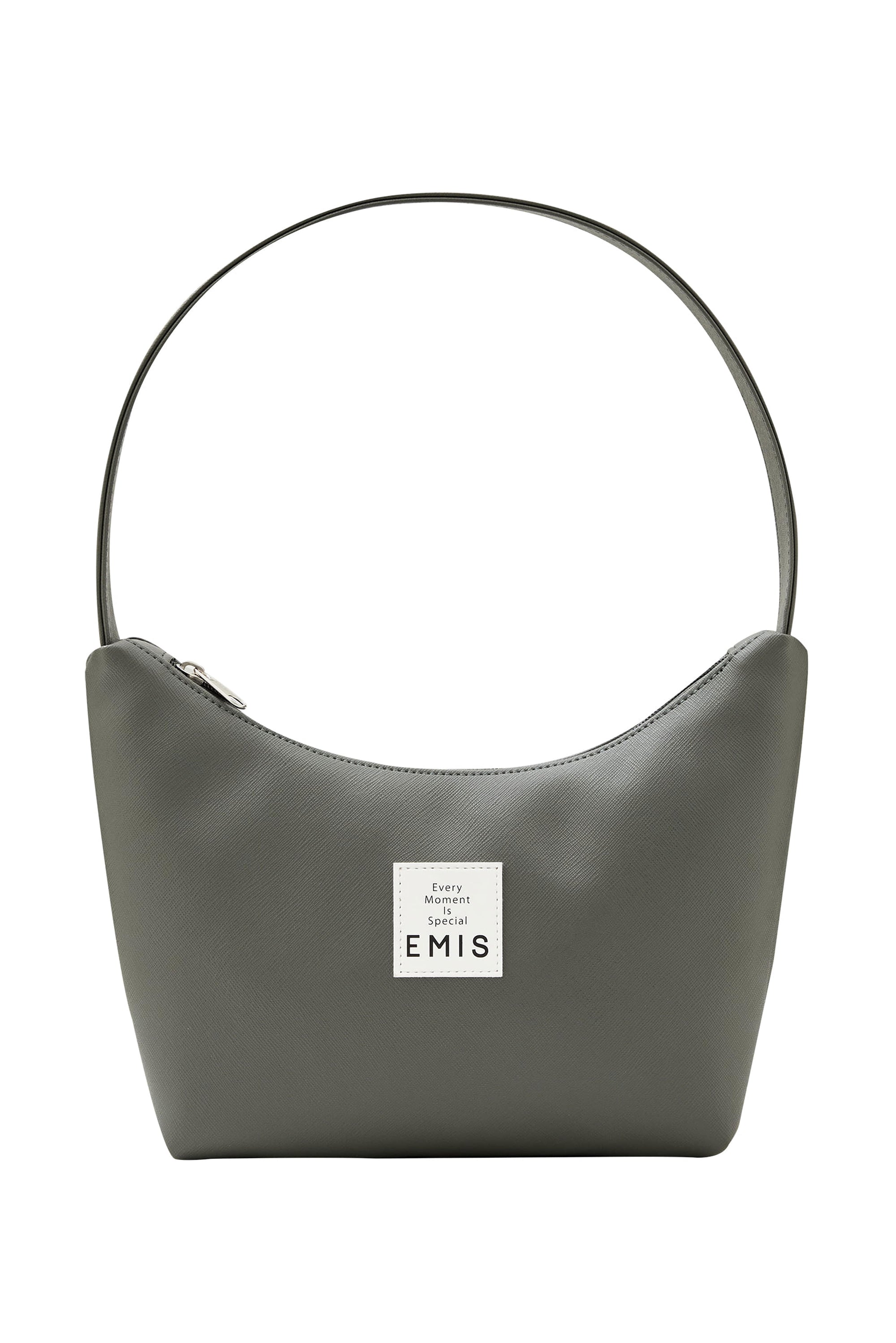 NEW LEATHER HOBO BAG-GRAY KHAKI