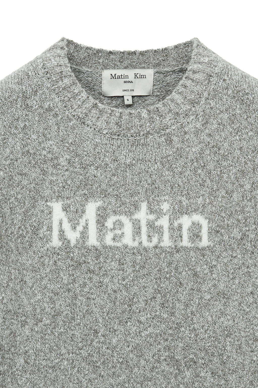 [matinkim] MATIN MIXED YARN KNIT PULLOVER IN GREY