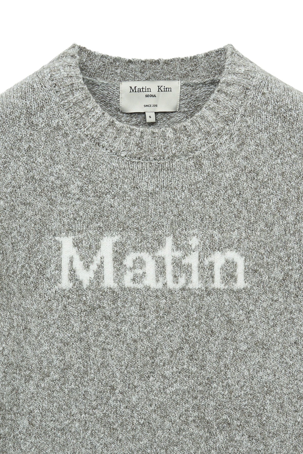 Matinkim Matin Kim Matin Mixed Yarn Knit Pullover IN Grey
