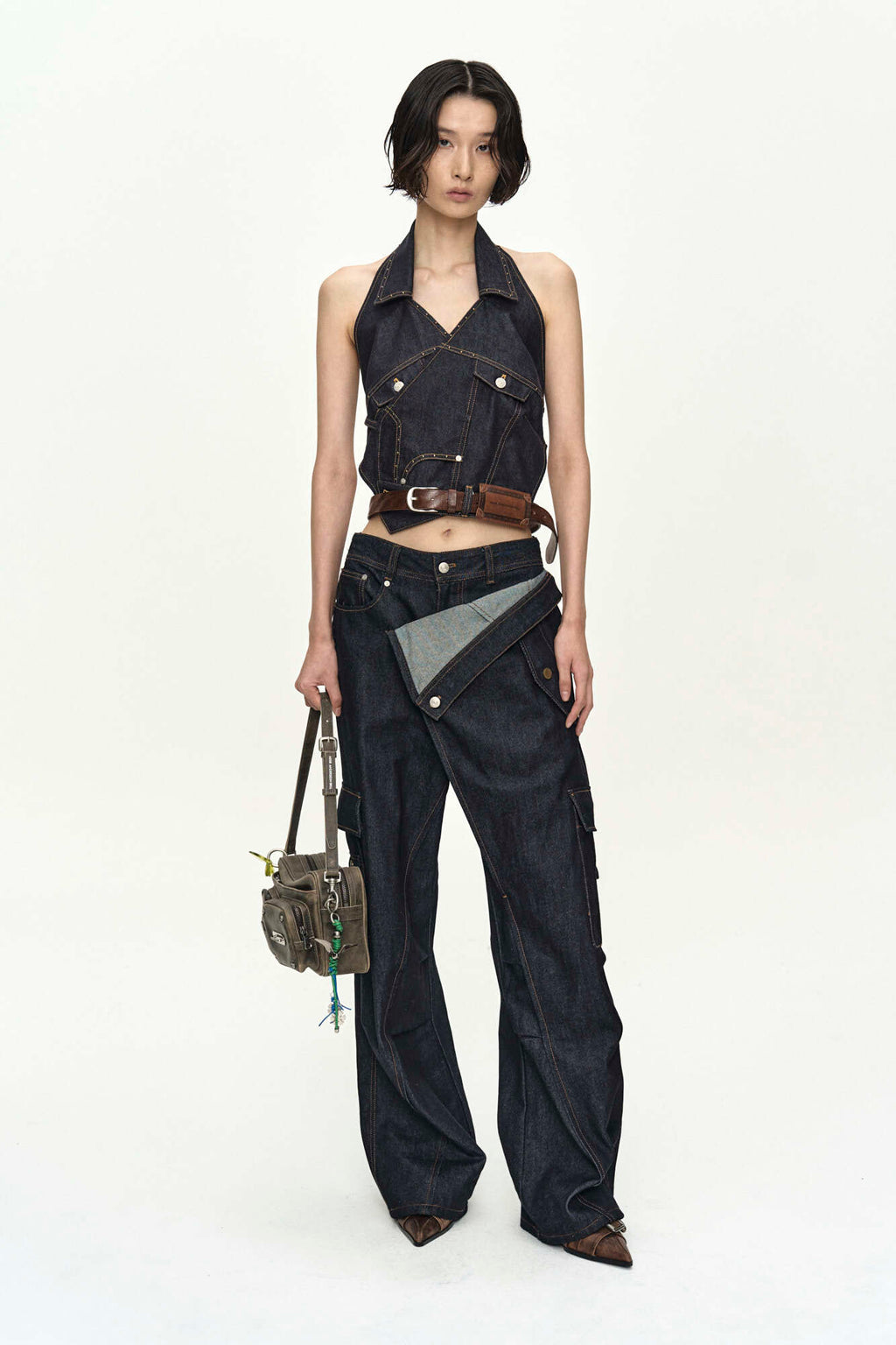 Andersson Bell Rigid Turnover Cargo Jeans
