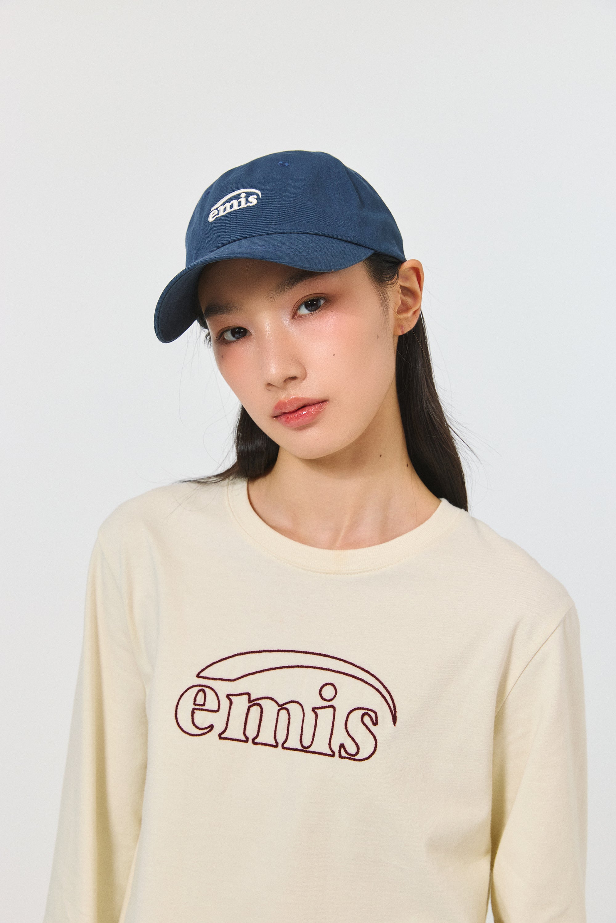 Emis Small Logo Ball Cap-Navy