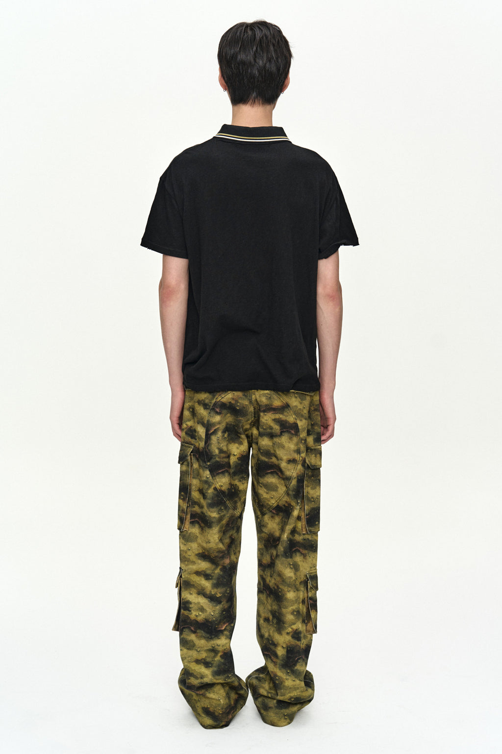 Andersson Bell Unisex Burnout Camouflage-Printed Cargo Jeans