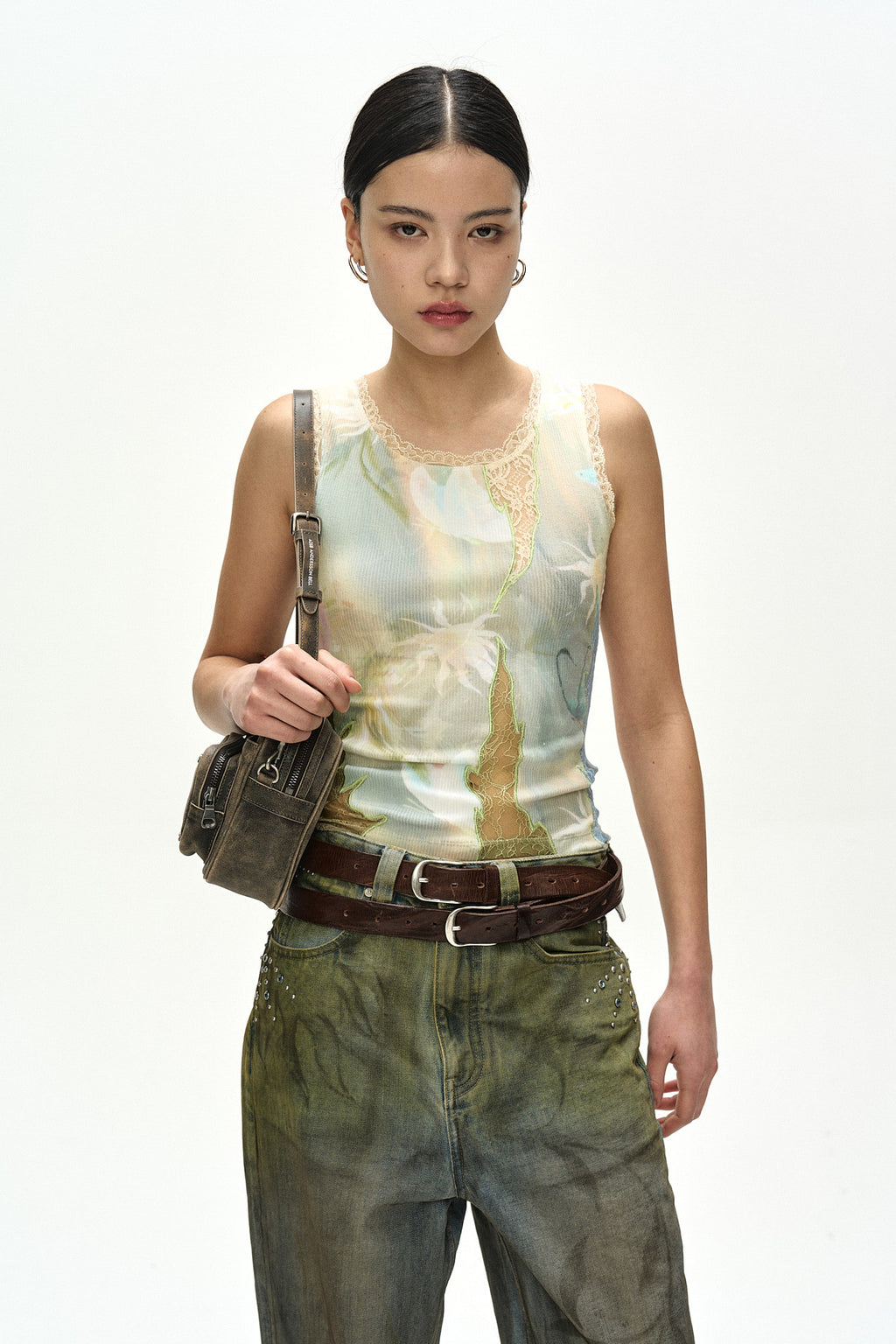 Andersson Bell Fish & Butterfly Lace Embroidered Tank Top