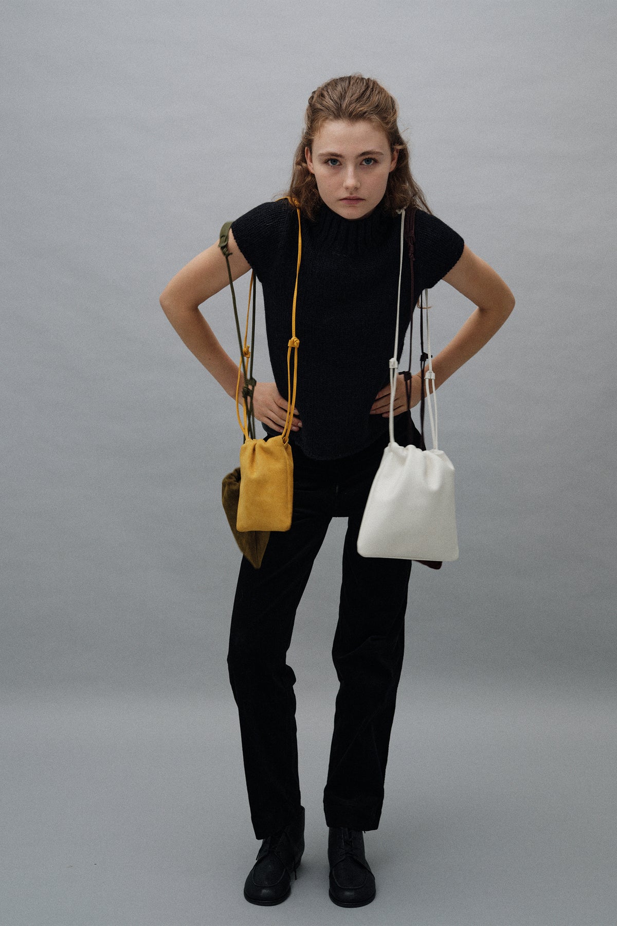 Nothing Written Fatu shoulder mini bag (Mustard suede)