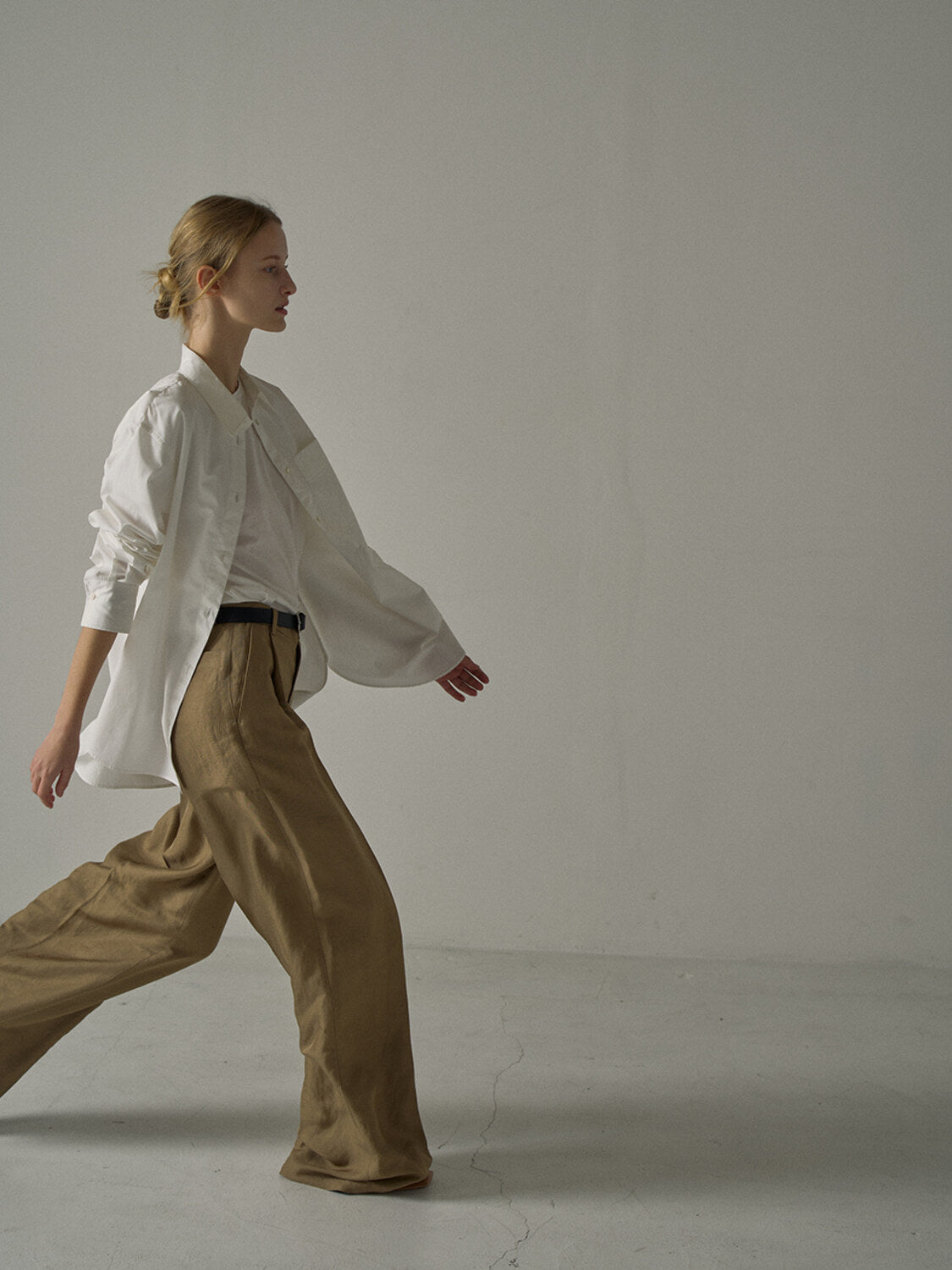Facade Pattern Oversized Poplin Shirt off white