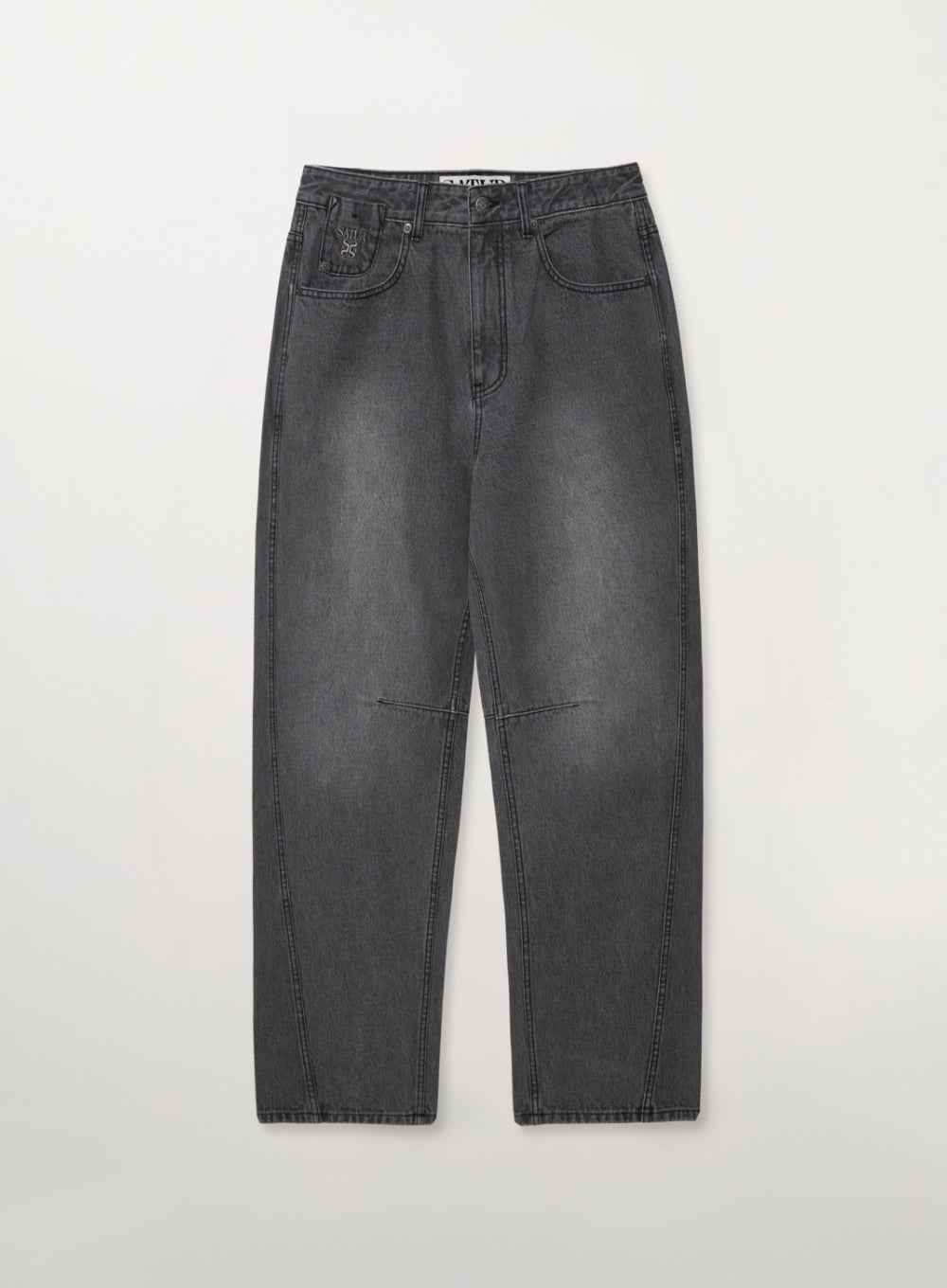 Satur Round Color Denim Pants - Gray