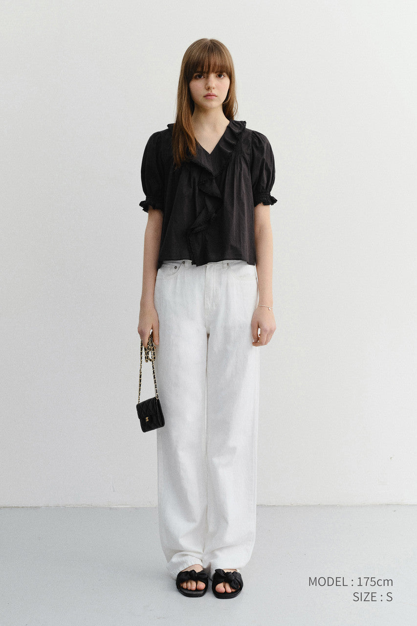 Dunst Ruffle Blouse Black