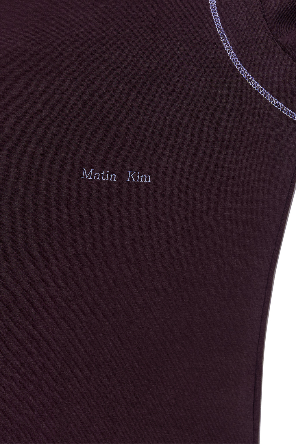 [matinkim] Stitch Point Small Logo Top IN Brown