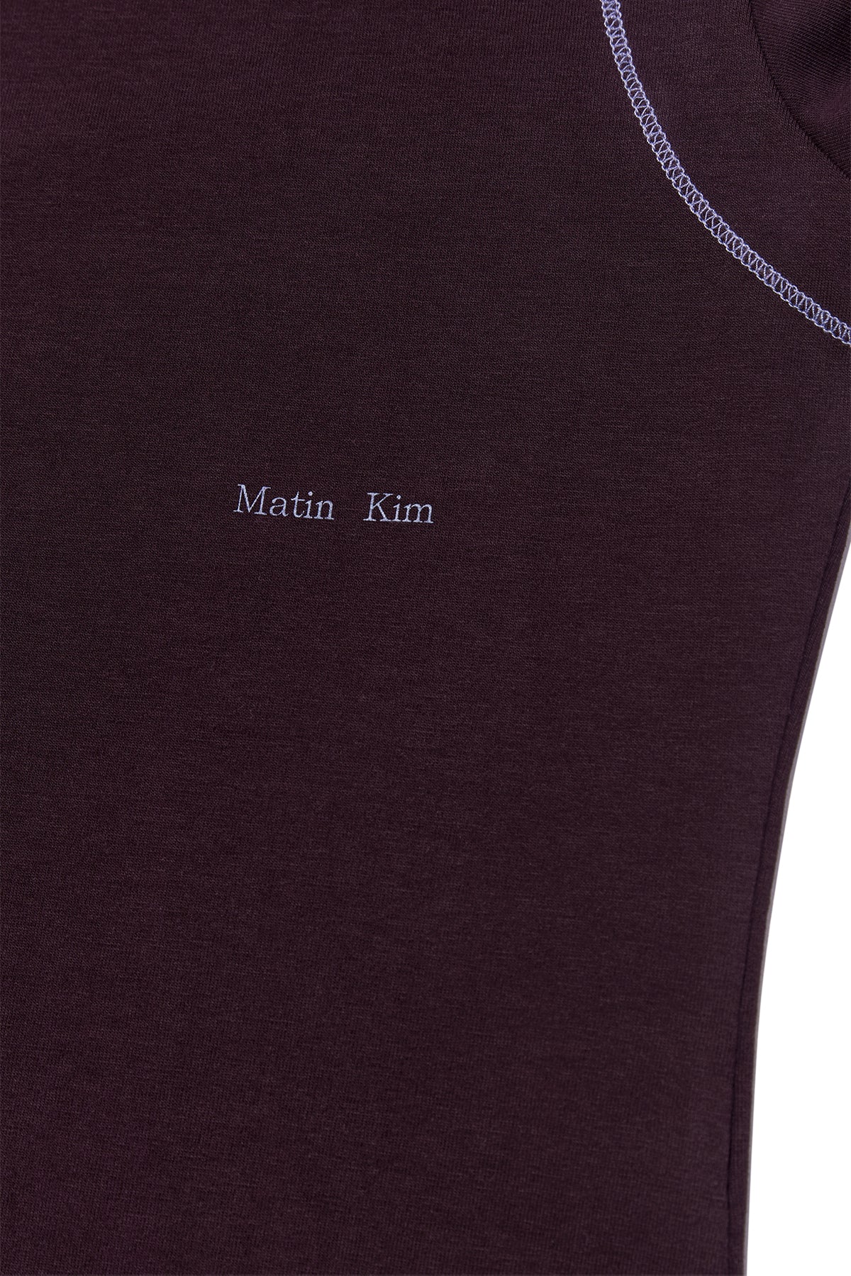 [matinkim] Stitch Point Small Logo Top IN Brown