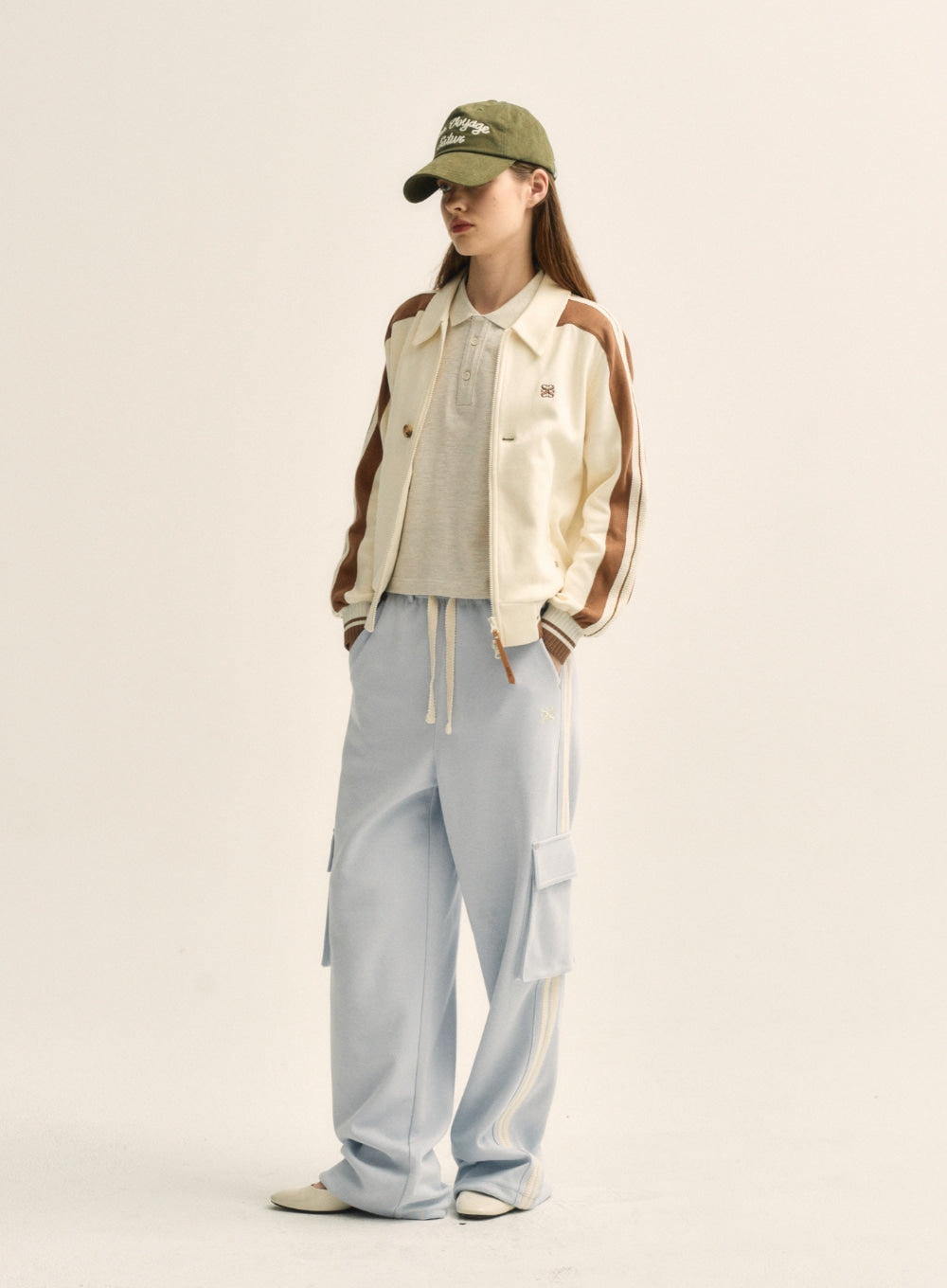 [satur] Bon Voyage 5 Panel Ball Cap - Khaki