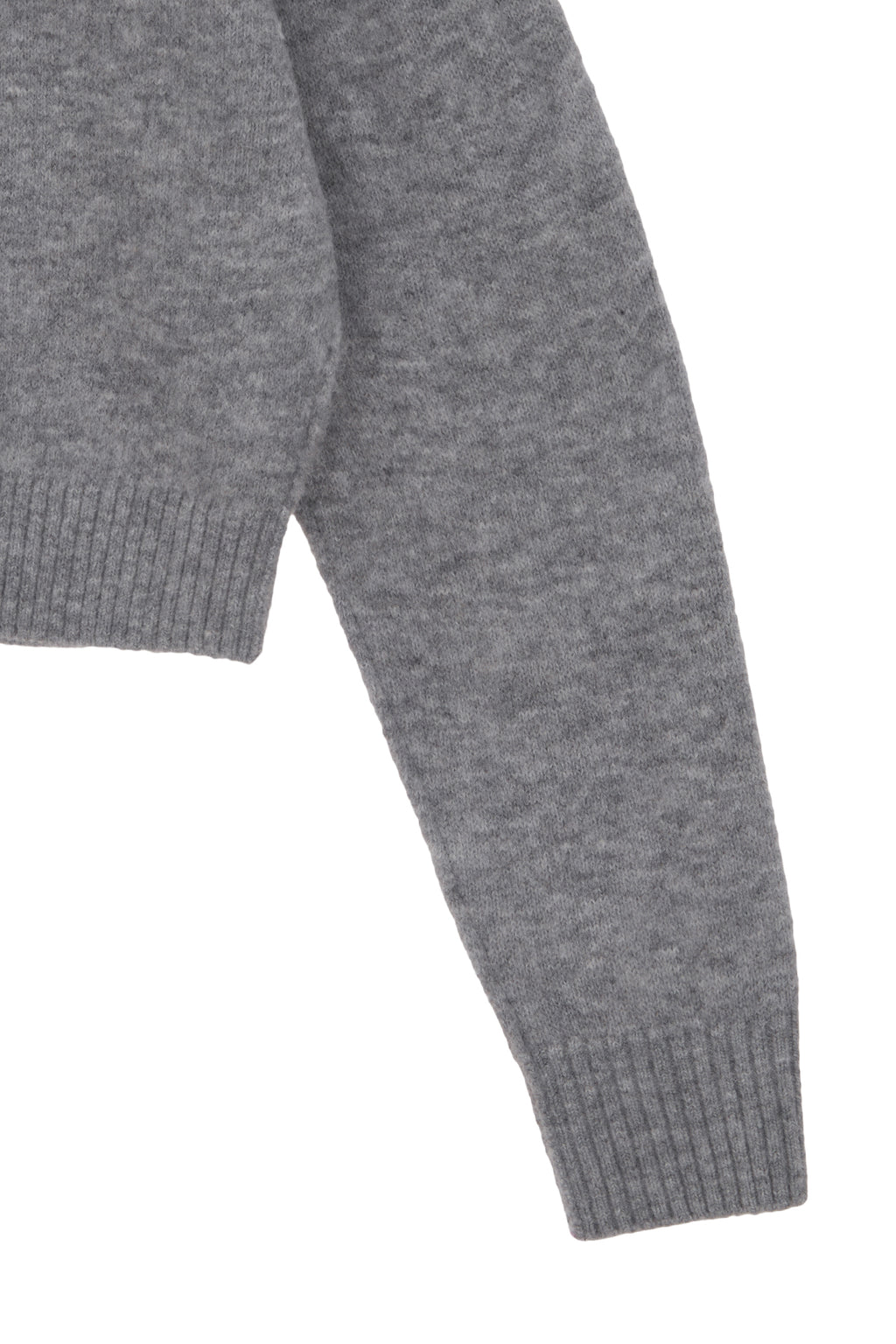 [matinkim] OFF SHOULDER STRING KNIT PULLOVER IN GREY