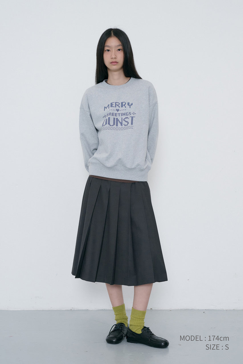 Dunst Unisex Pixel Sweatshirt Mid Melange Grey