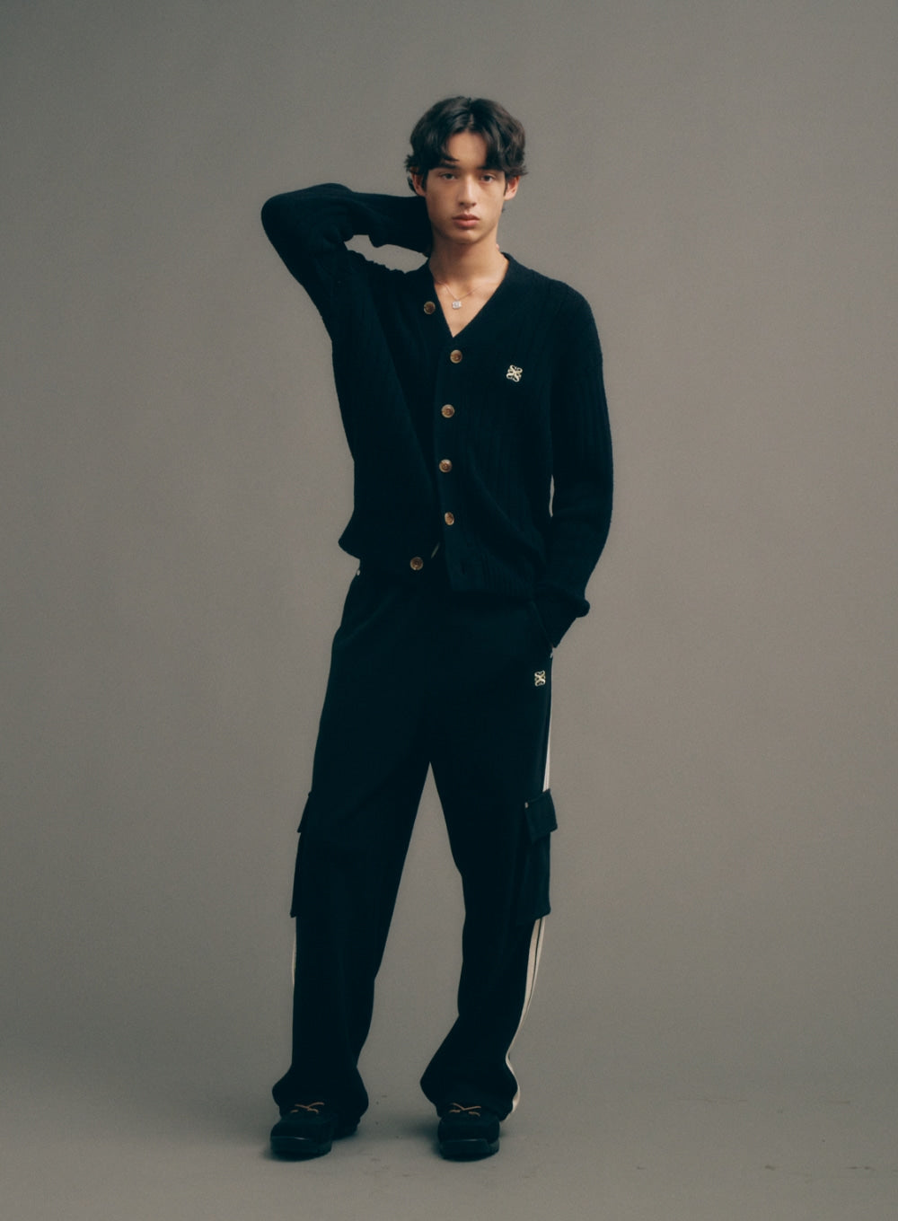 [satur] Lawton Cargo Track Pants - Caviar Black