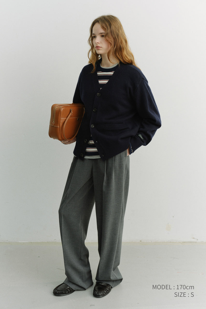 Dunst Unisex Boyfriend Knit Cardigan Dark Navy