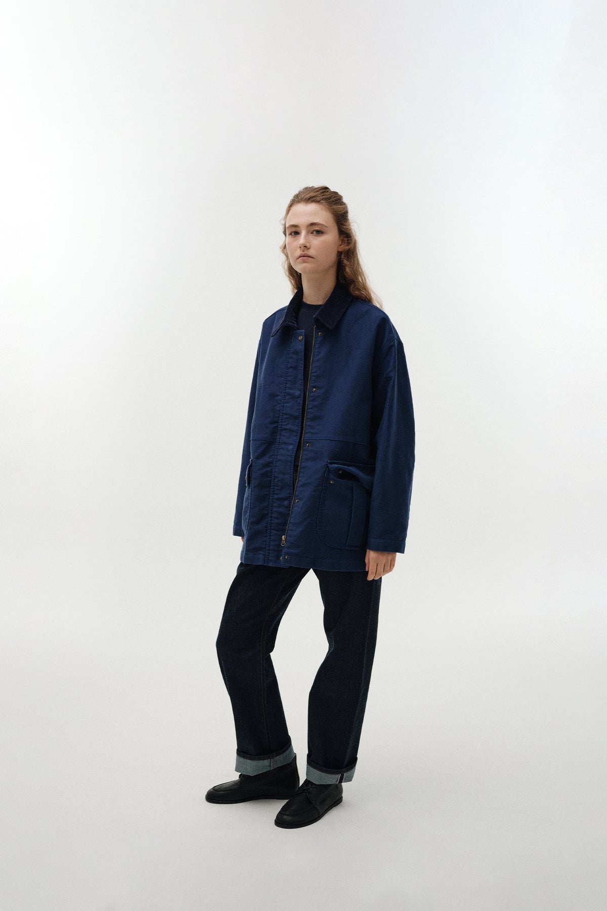 Nothing Written Mole skin hunting cotton jacket (Blue)