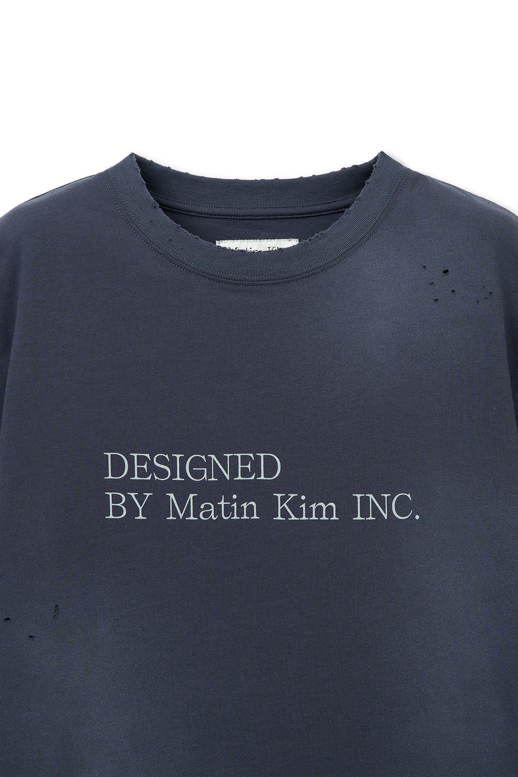 Matinkim Spray Washed Lettering Damaged Top IN Navy