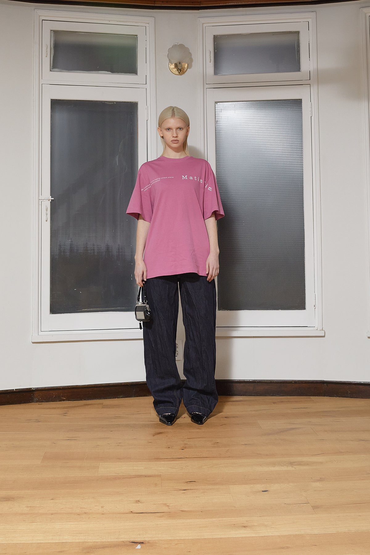 Matinkim Half Text Logo Top For Women IN Pink